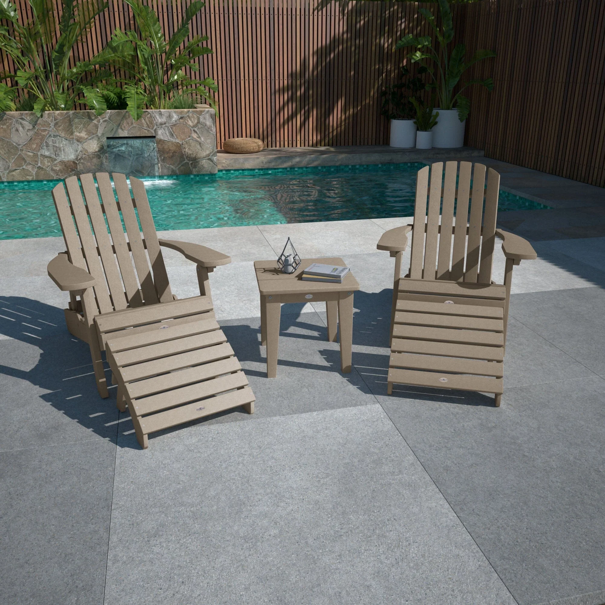 2 Cape Folding Adirondacks, 2 Ottomans, and 1 Side Table - Image 12