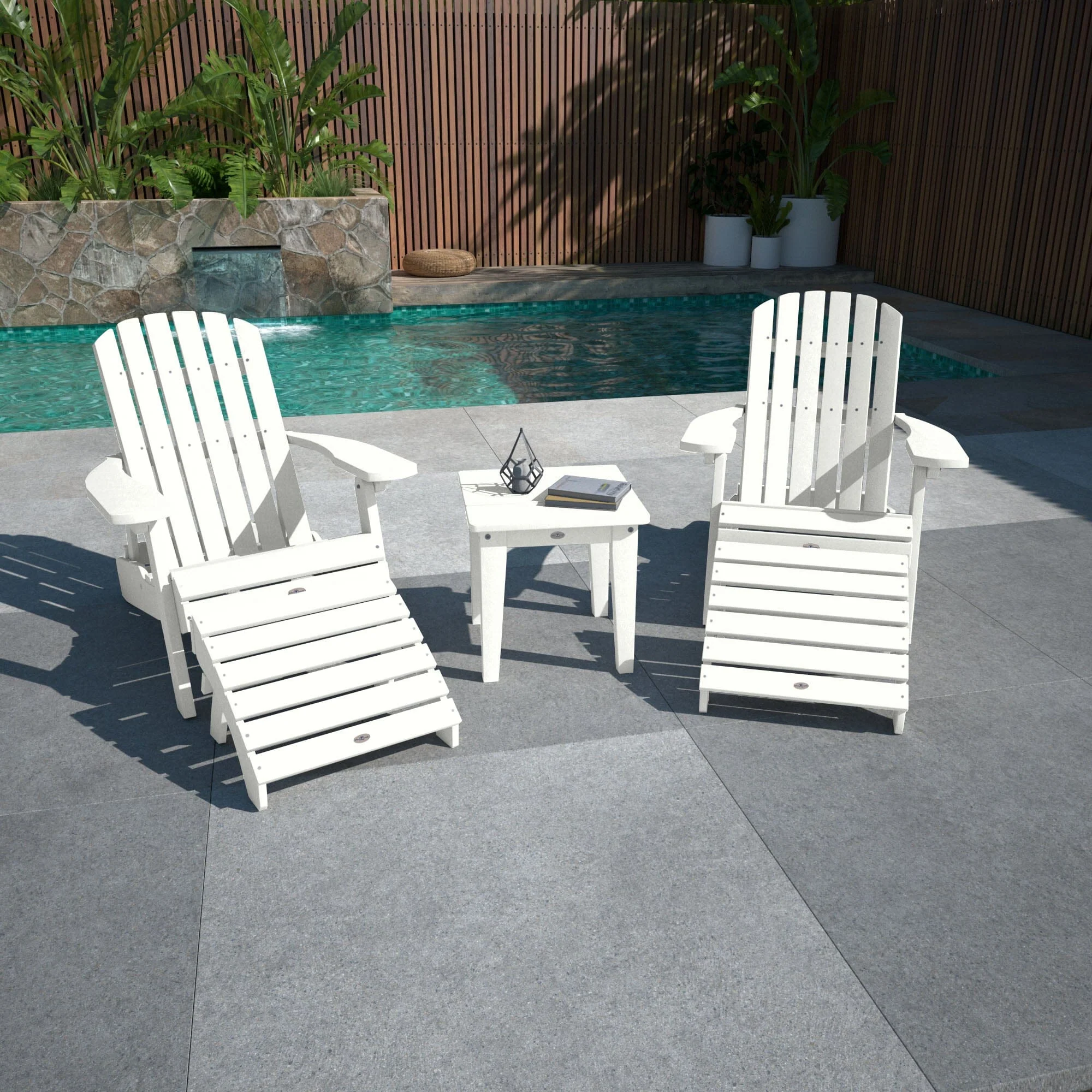 2 Cape Folding Adirondacks, 2 Ottomans, and 1 Side Table - Image 14