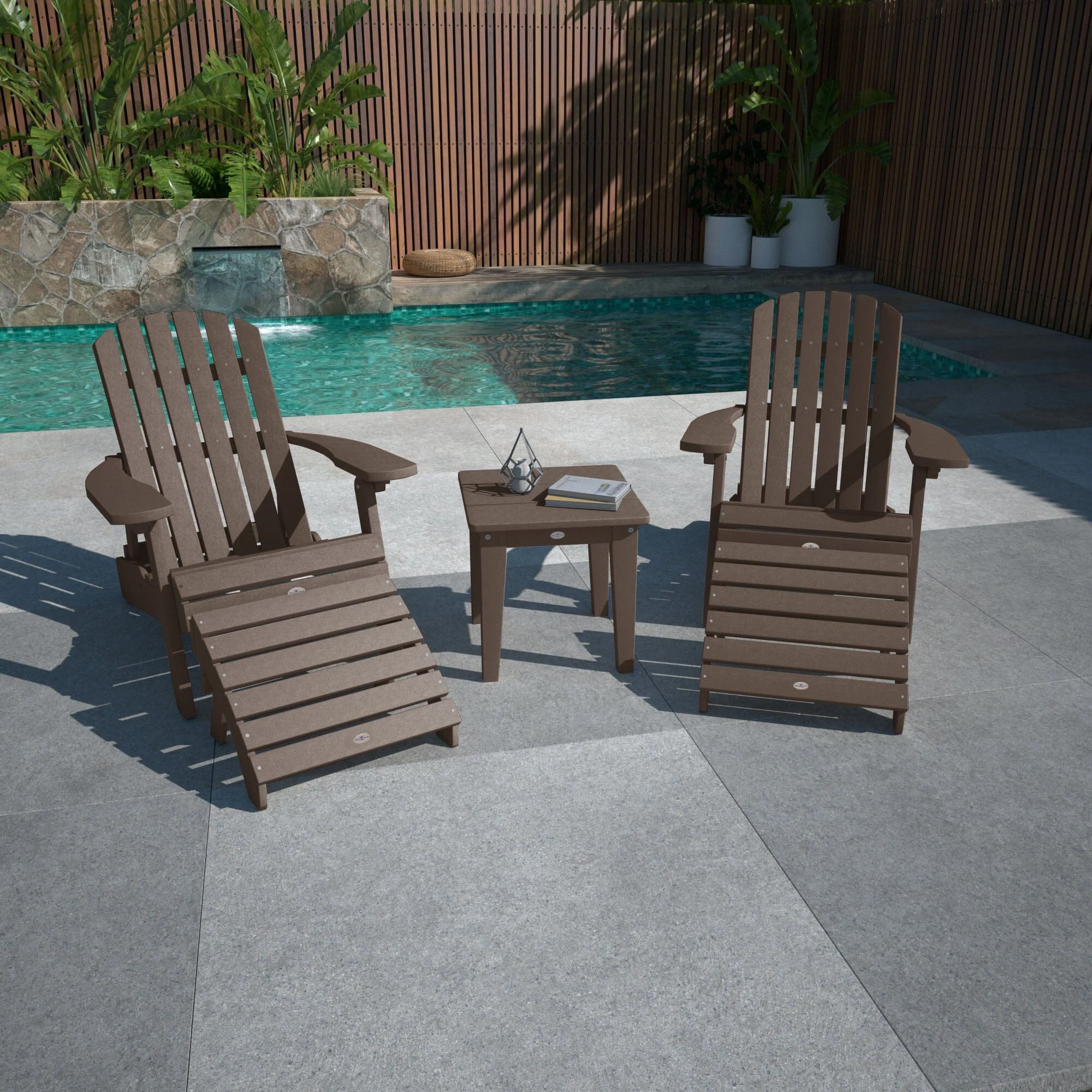 2 Cape Folding Adirondacks, 2 Ottomans, and 1 Side Table - Image 16