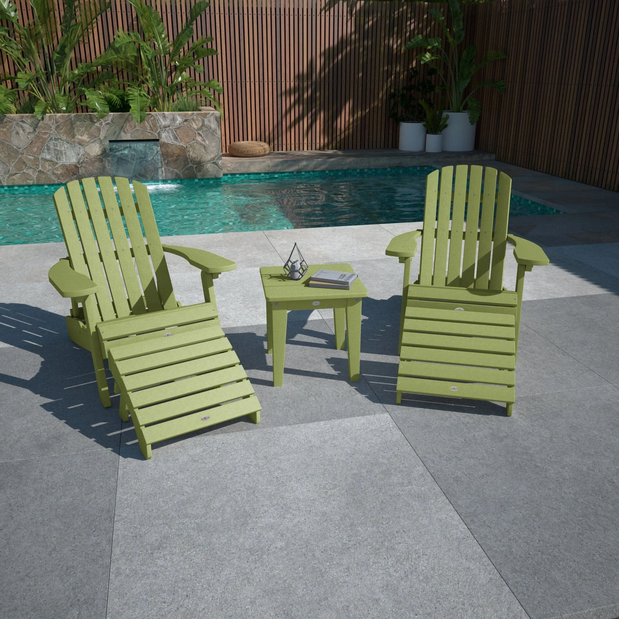2 Cape Folding Adirondacks, 2 Ottomans, and 1 Side Table - Image 18