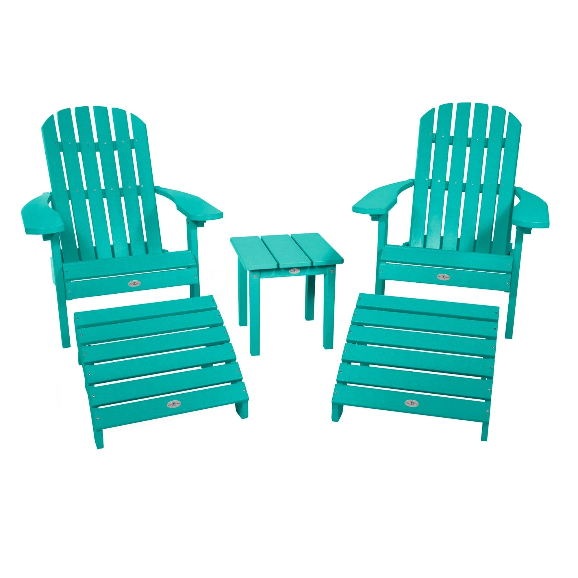 2 Cape Folding Adirondacks, 2 Ottomans, and 1 Side Table - Image 3