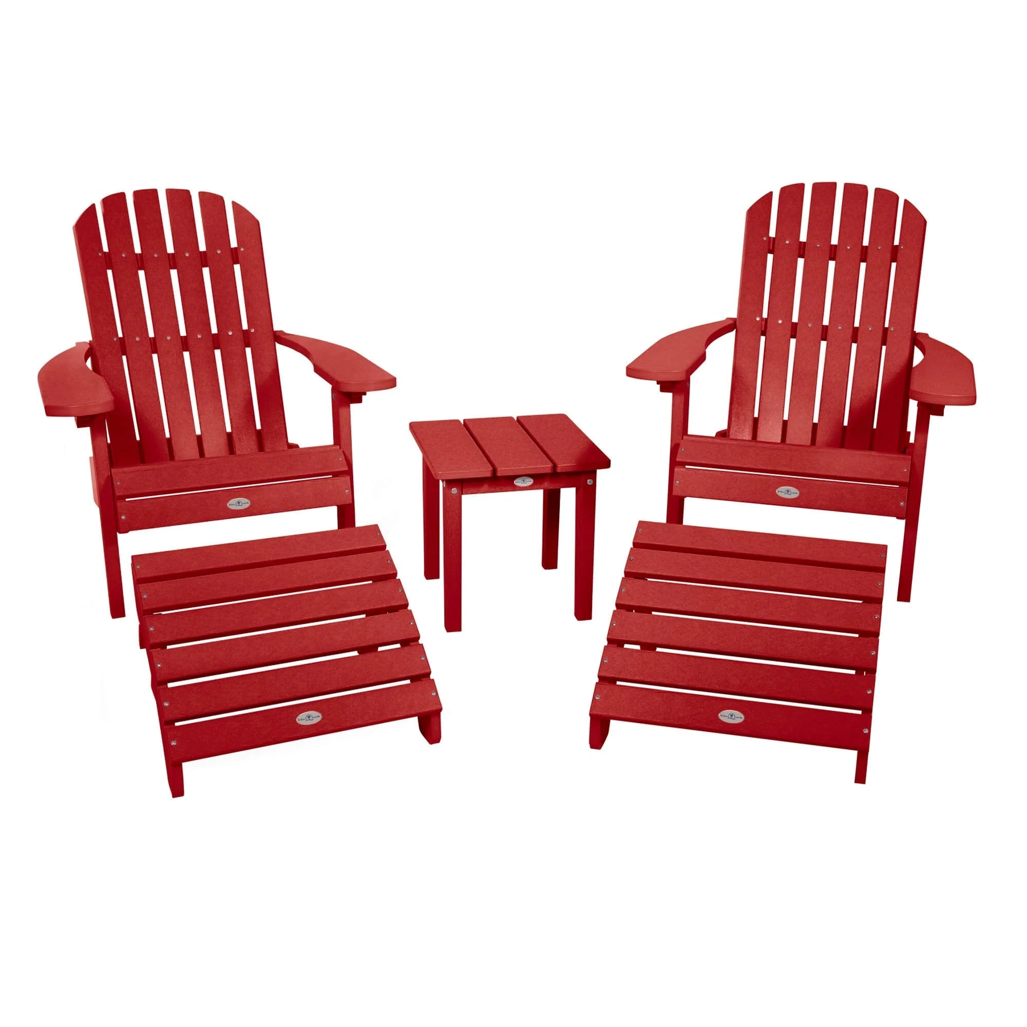 2 Cape Folding Adirondacks, 2 Ottomans, and 1 Side Table - Image 5