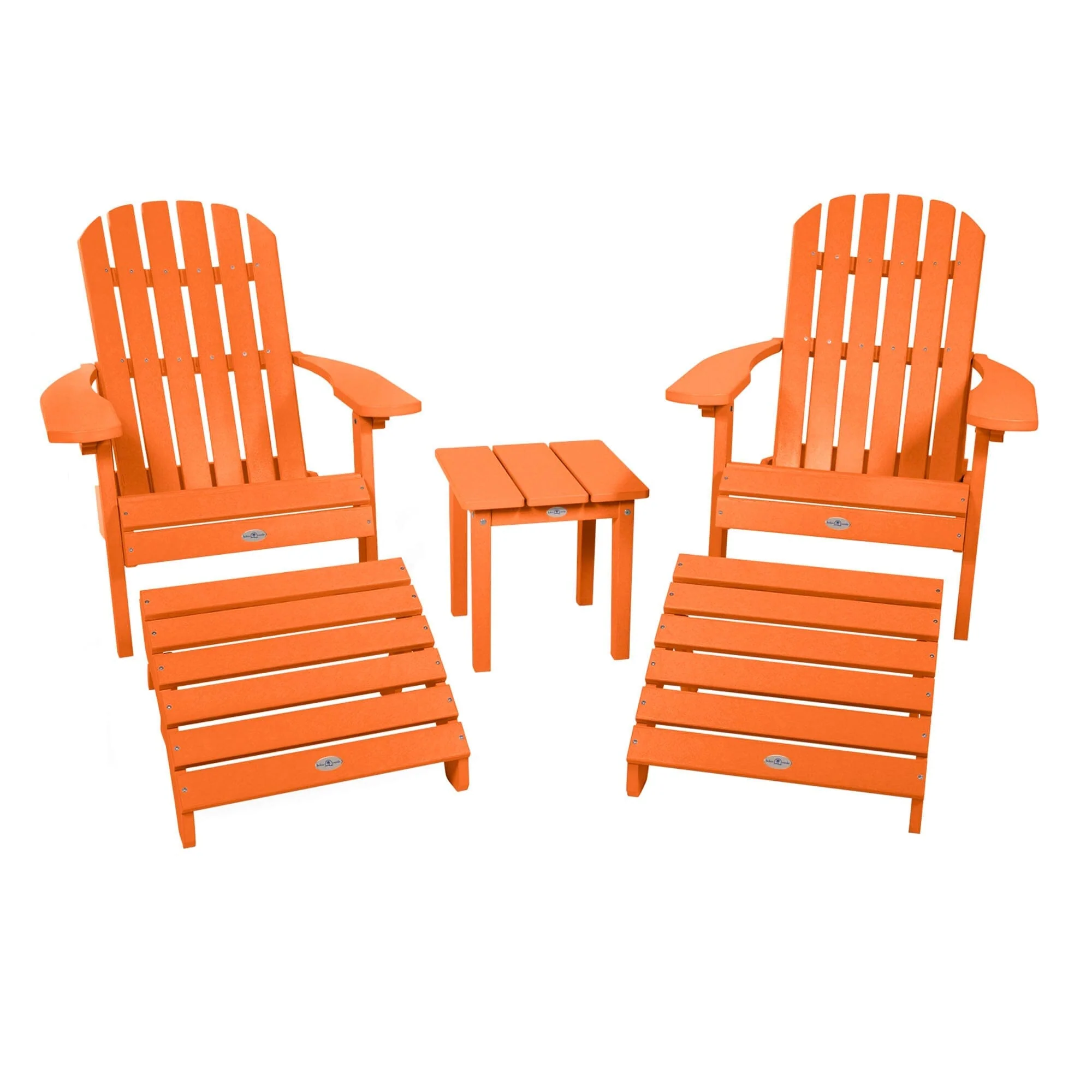 2 Cape Folding Adirondacks, 2 Ottomans, and 1 Side Table - Image 9