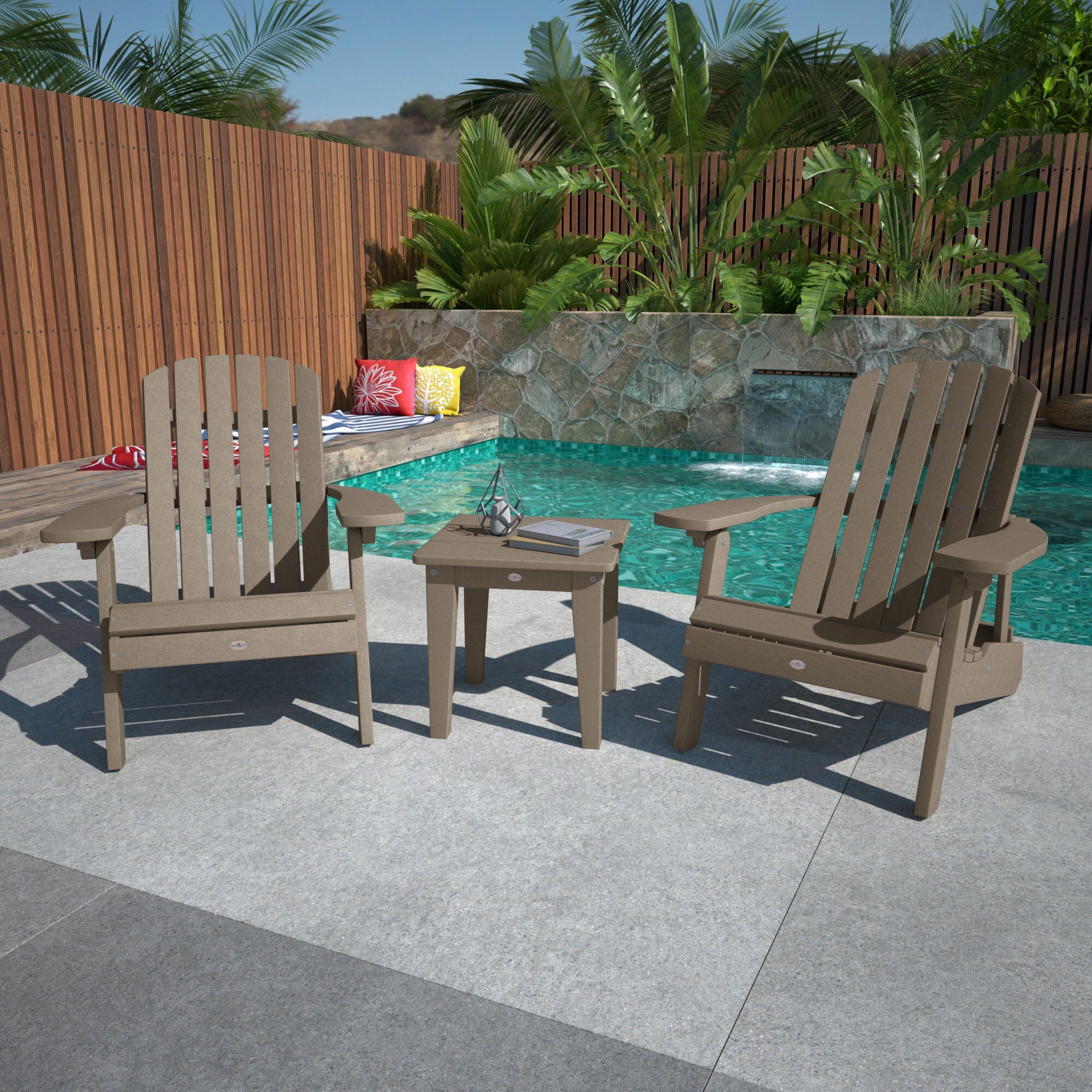 Two Cape Folding Adirondack Chairs and Side Table Set - Image 12