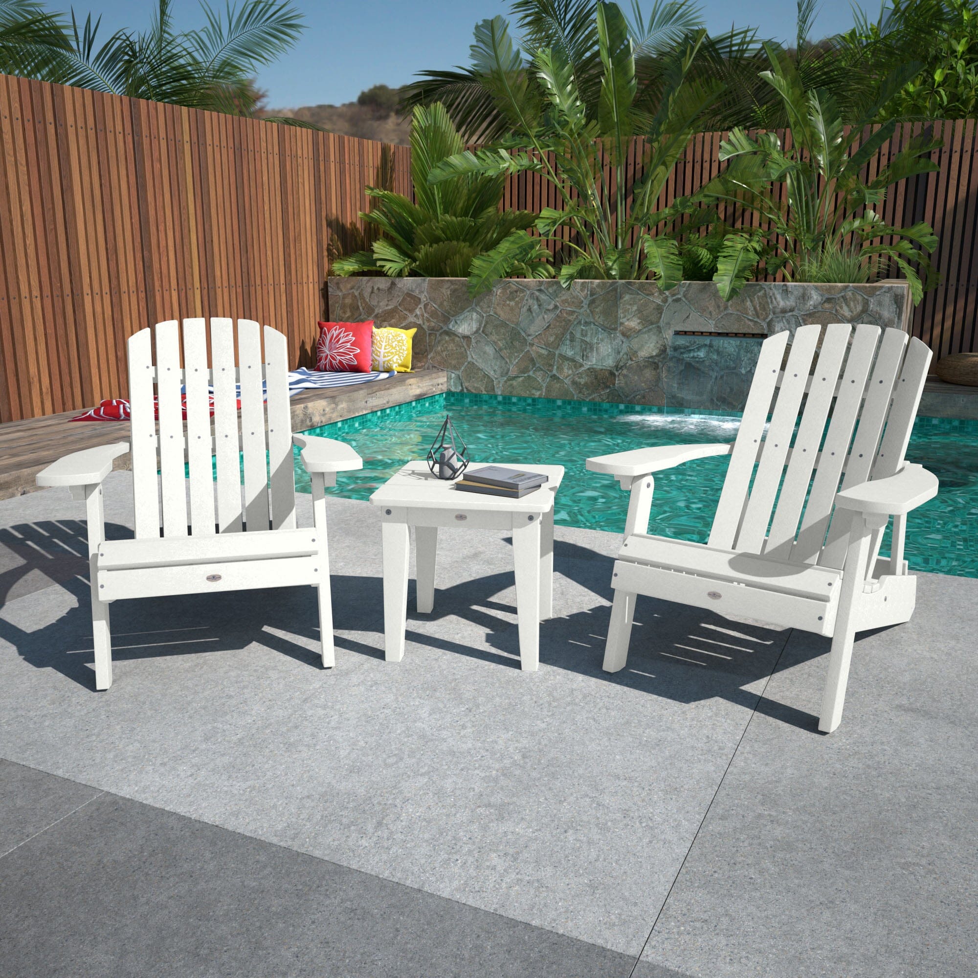 Two Cape Folding Adirondack Chairs and Side Table Set - Image 13
