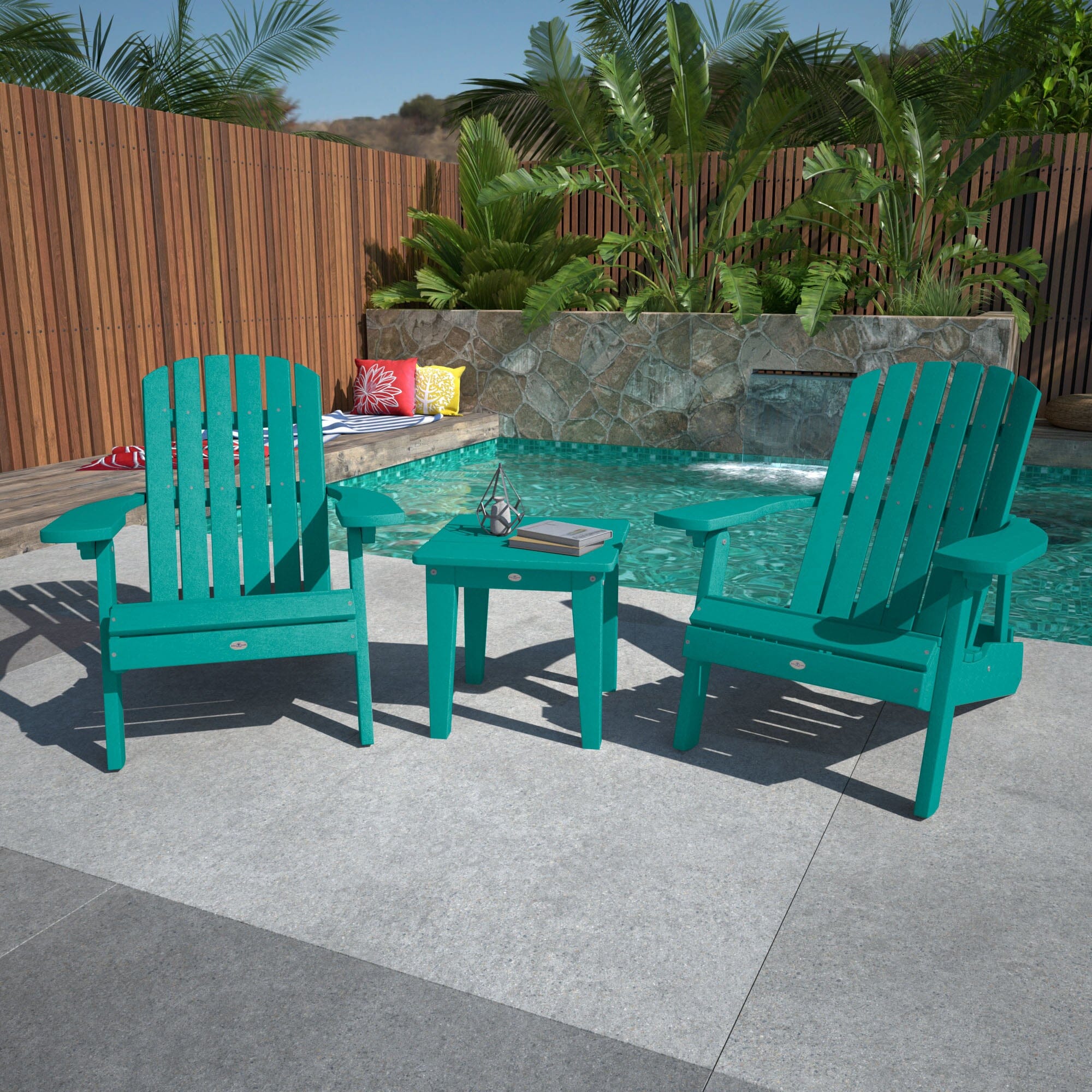Two Cape Folding Adirondack Chairs and Side Table Set - Image 4