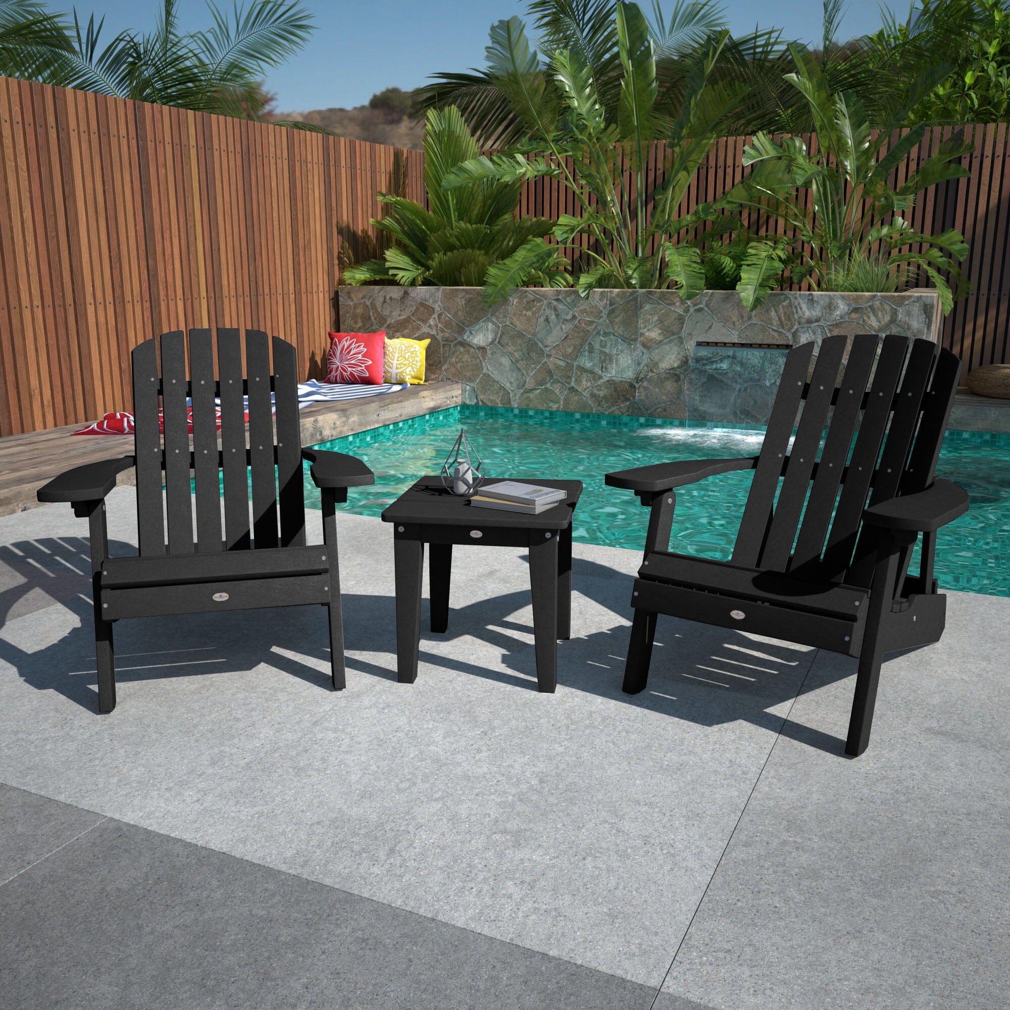 Two Cape Folding Adirondack Chairs and Side Table Set - Image 6