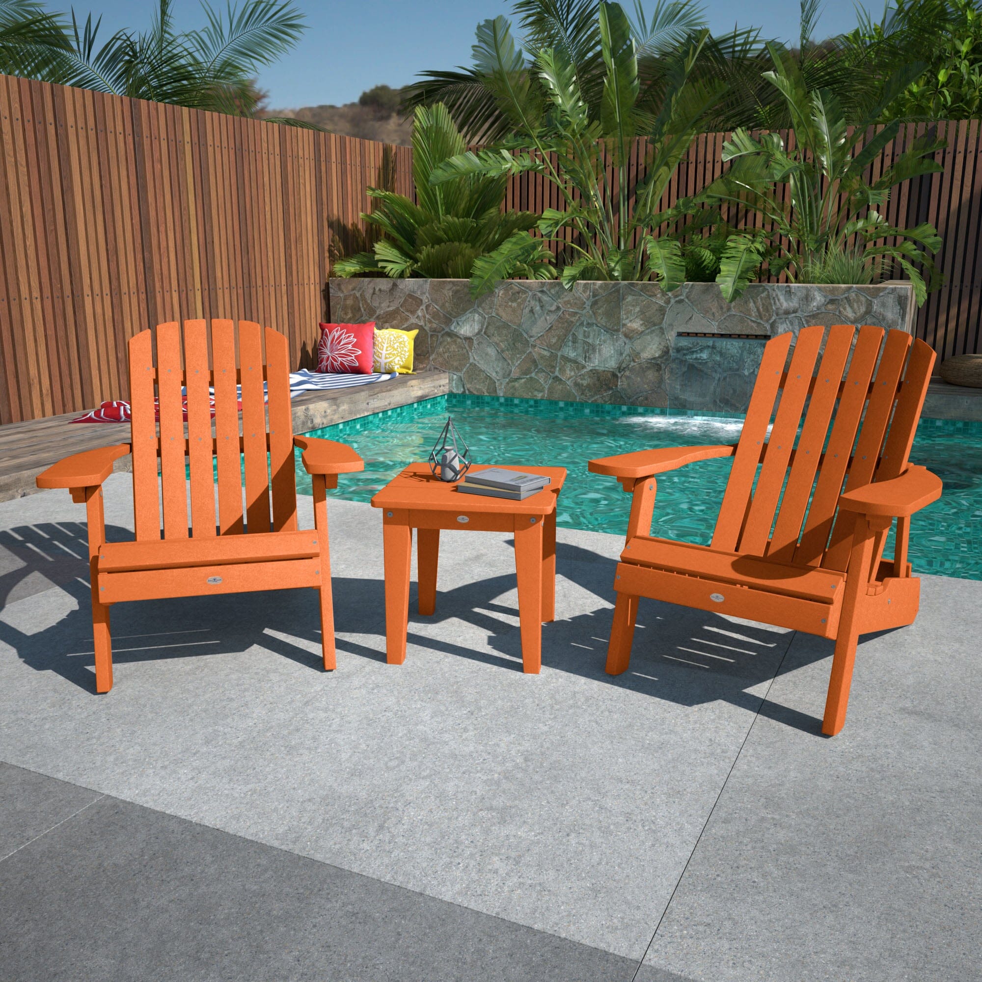 Two Cape Folding Adirondack Chairs and Side Table Set - Image 9