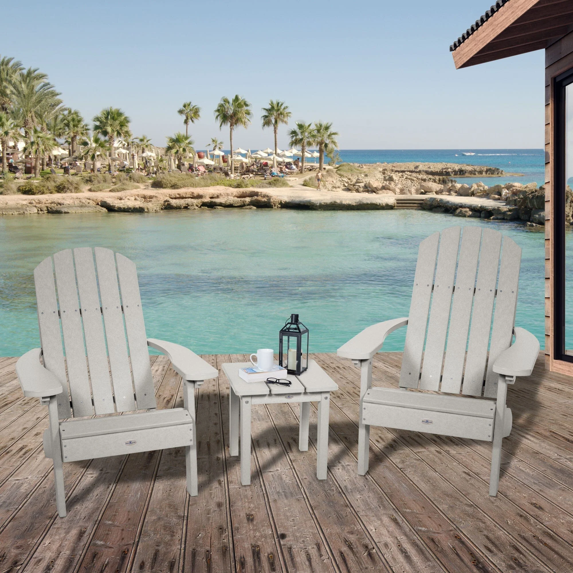 Two Cape Classic Adirondack Chairs and Side Table Set - Image 2