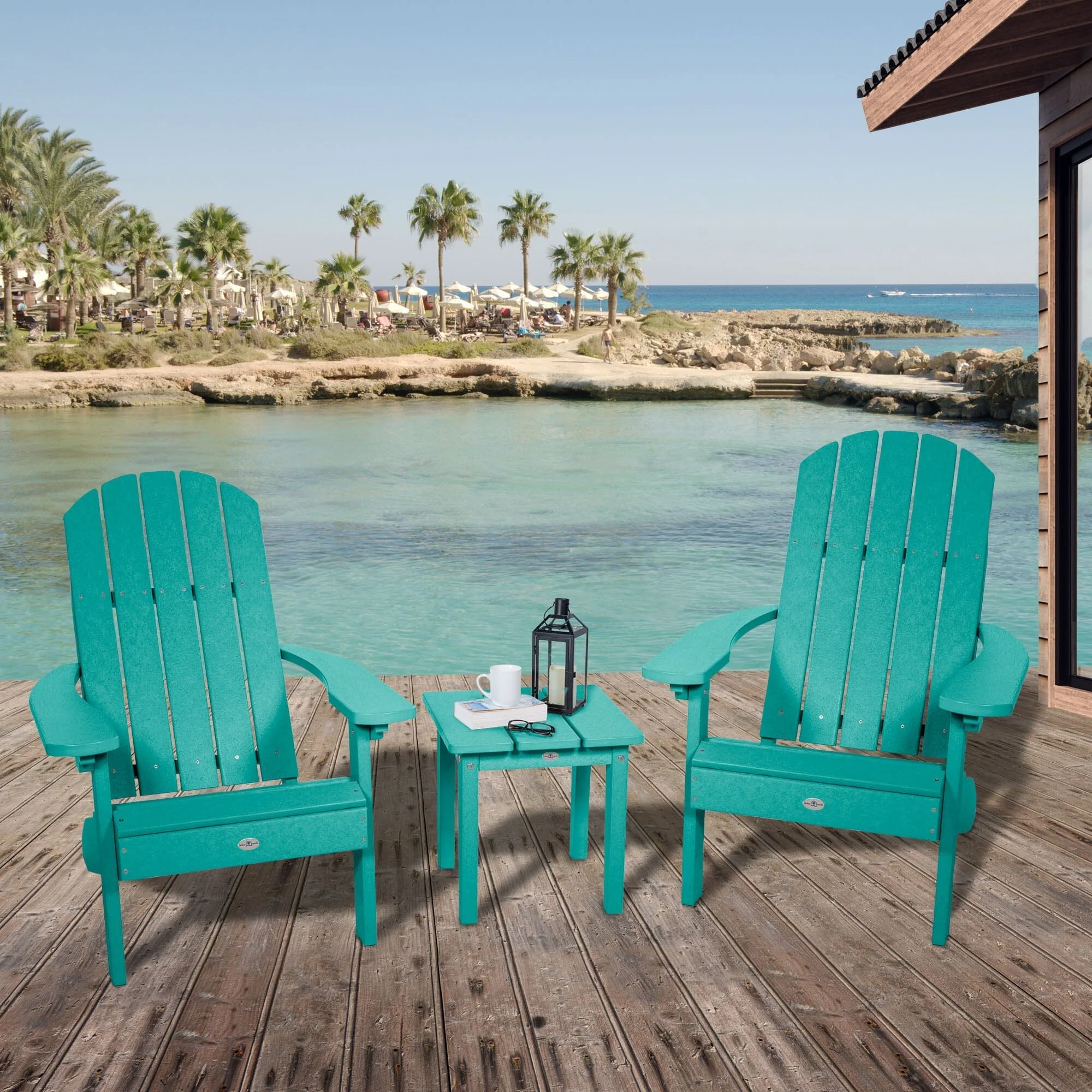 Two Cape Classic Adirondack Chairs and Side Table Set - Image 4