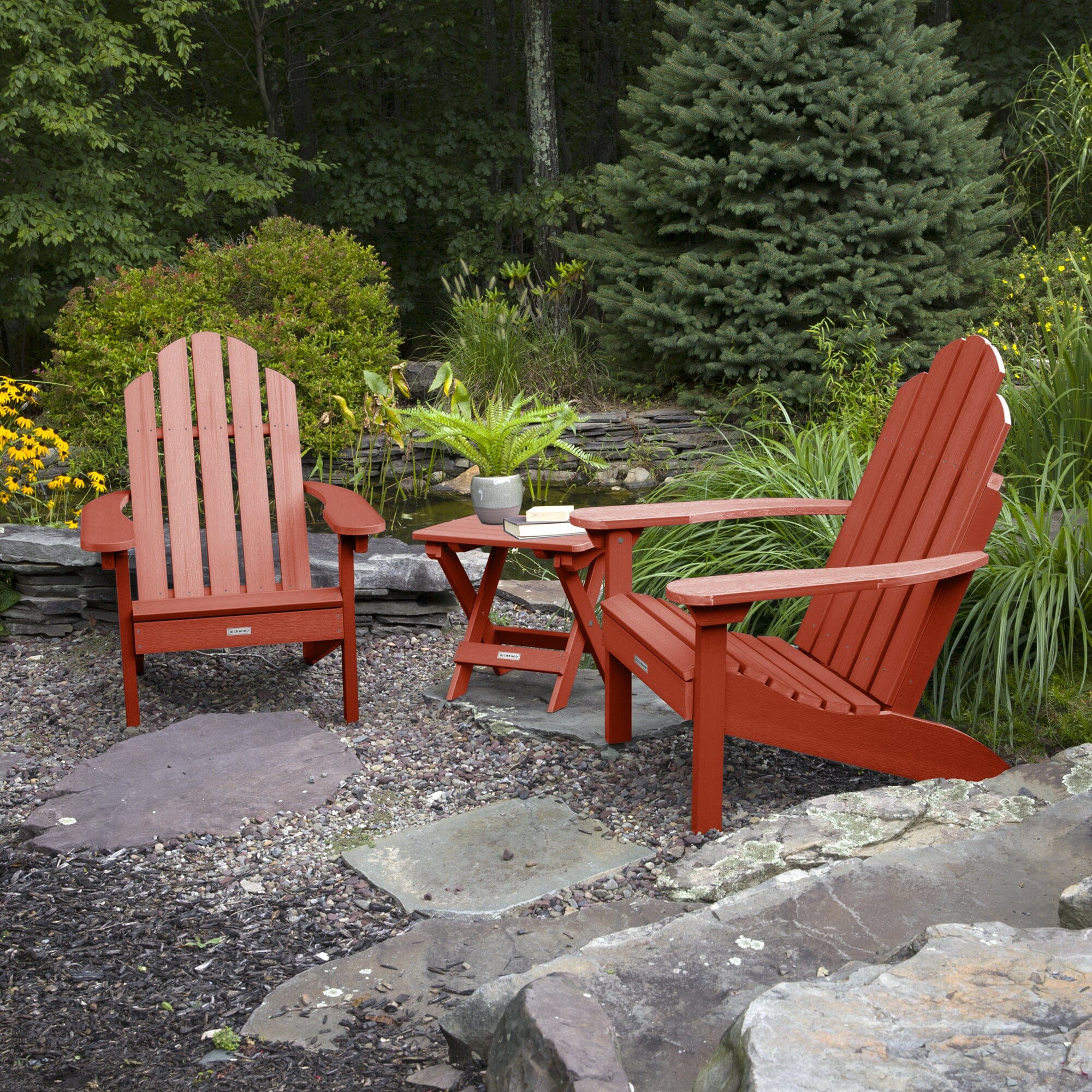 2 Classic Westport Adirondack Chairs with Folding Side Table - Image 10
