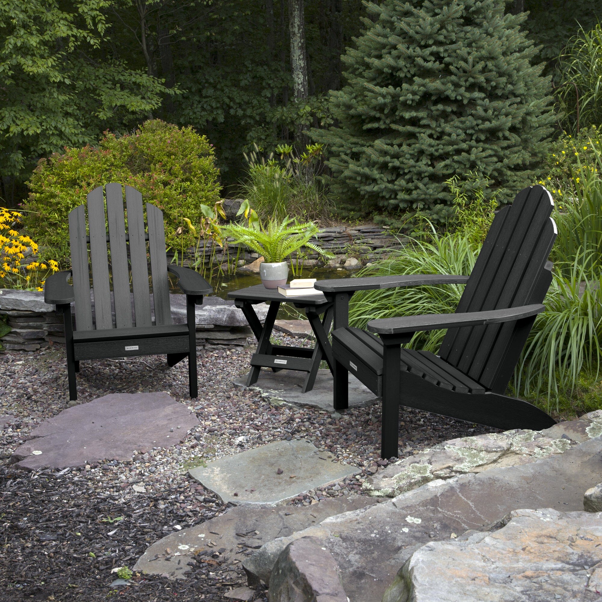 2 Classic Westport Adirondack Chairs with Folding Side Table - Image 4