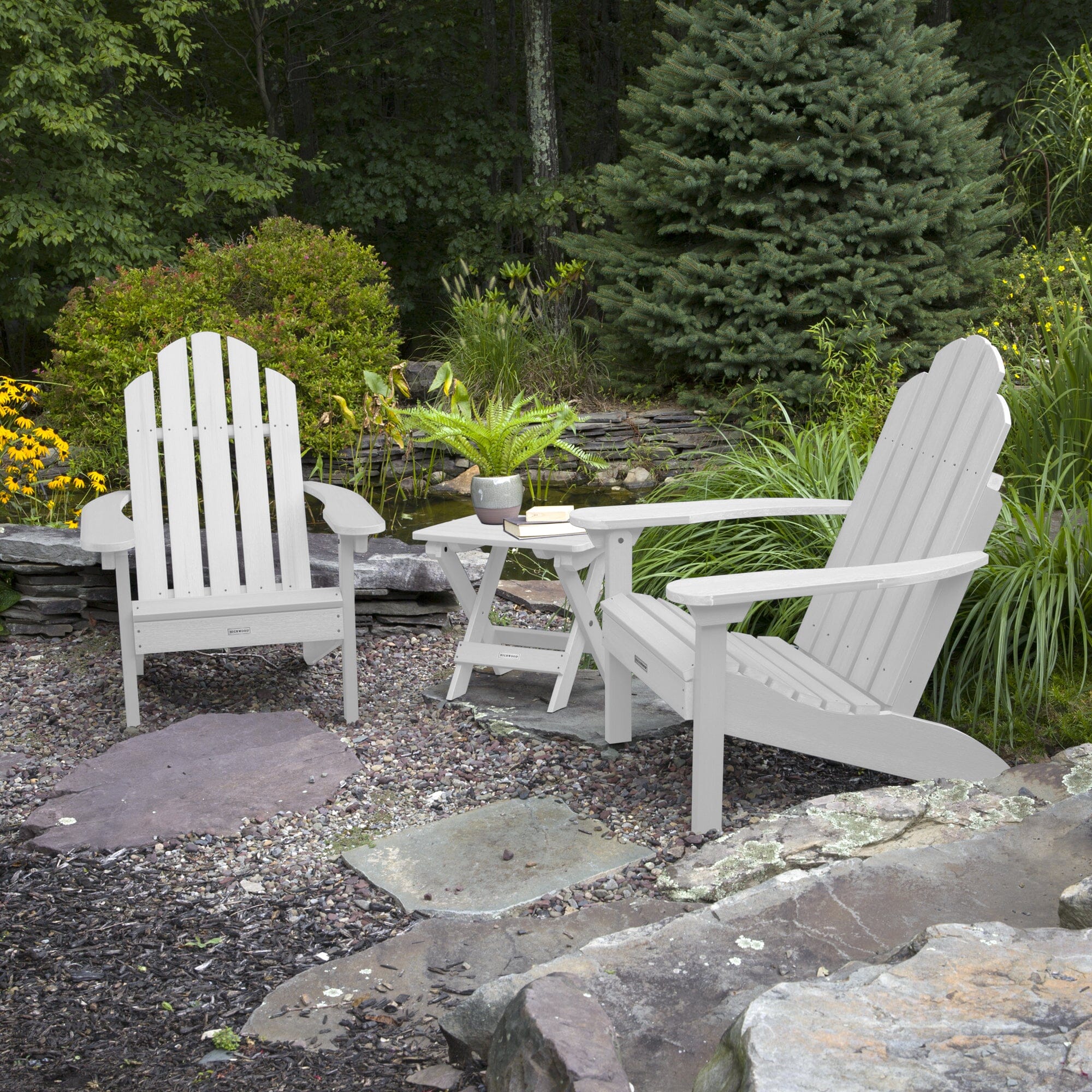 2 Classic Westport Adirondack Chairs with Folding Side Table - Image 6