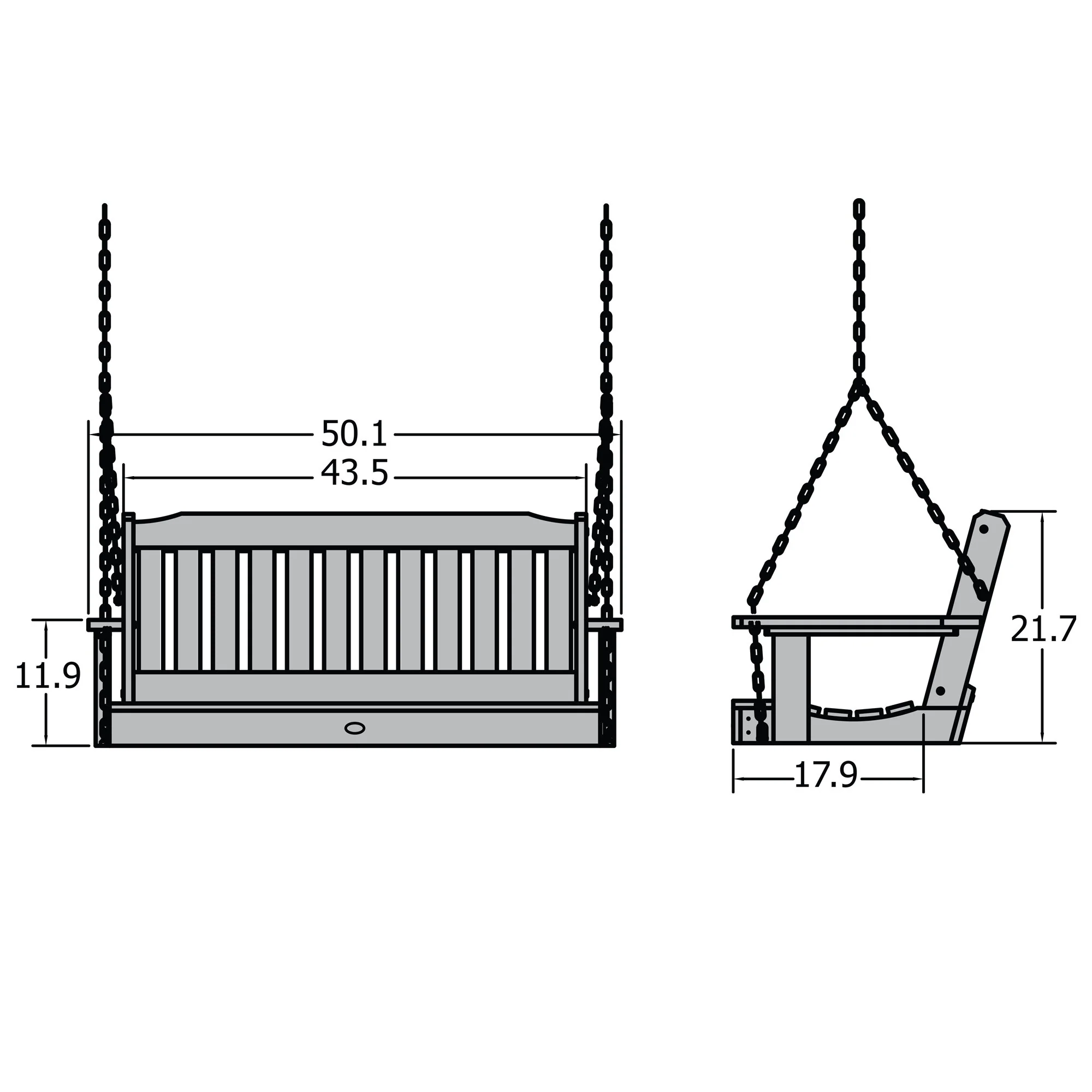 Refurbished Lehigh Porch Swing 4ft - Image 6
