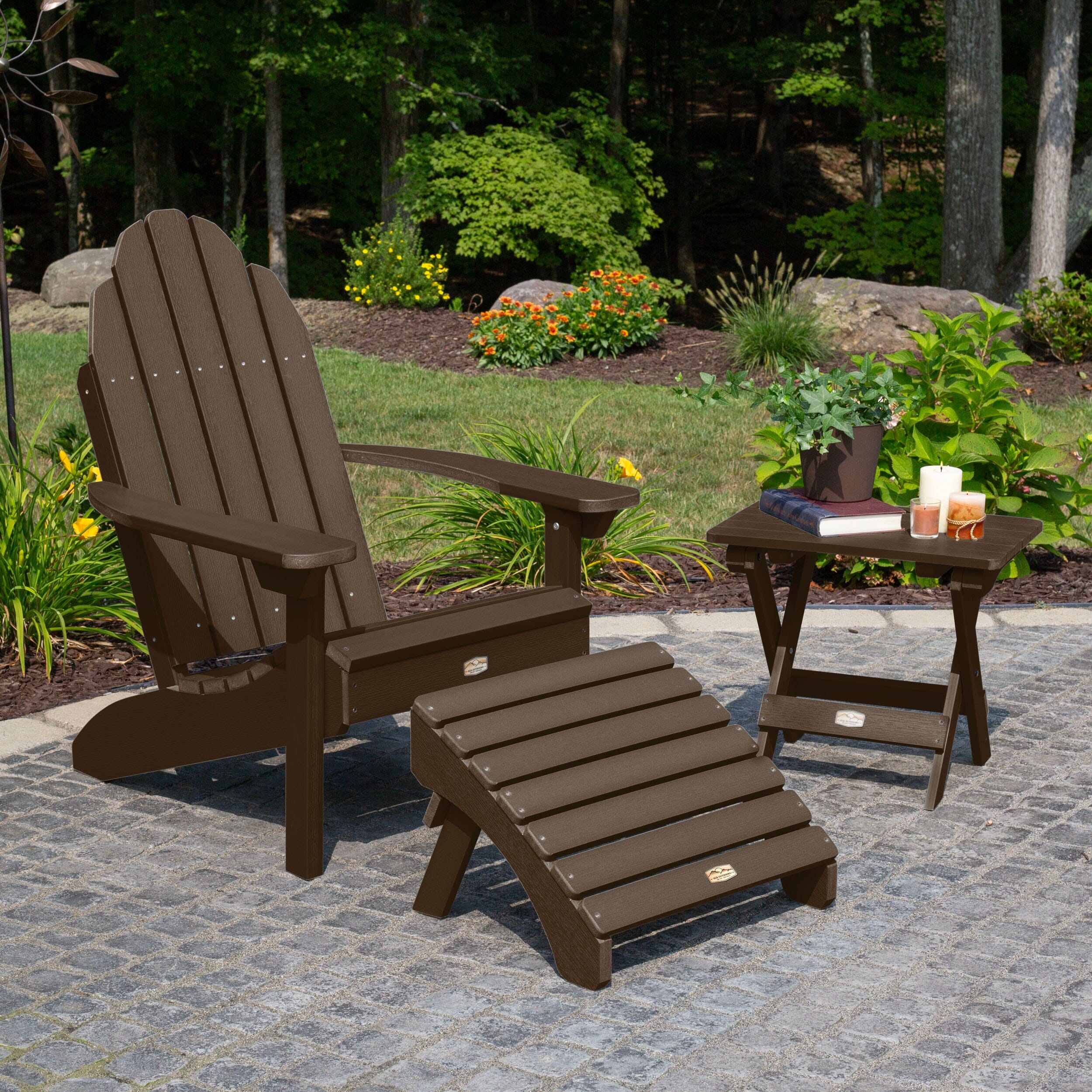 Essential Adirondack Chair with Ottoman & Folding Side Table - Image 4