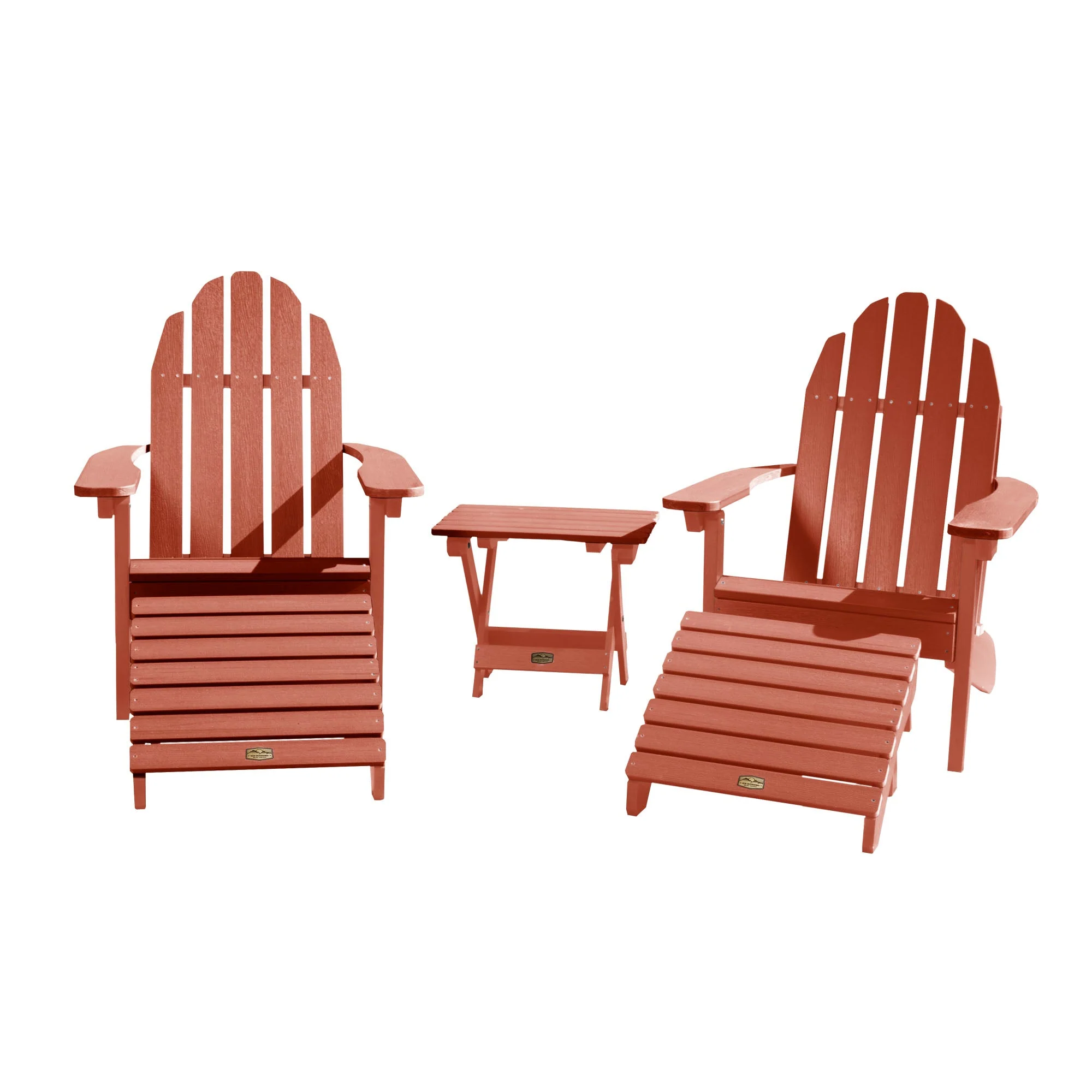 2 Essential Adirondack Chairs, Folding Table & 2 Ottomans - Image 11