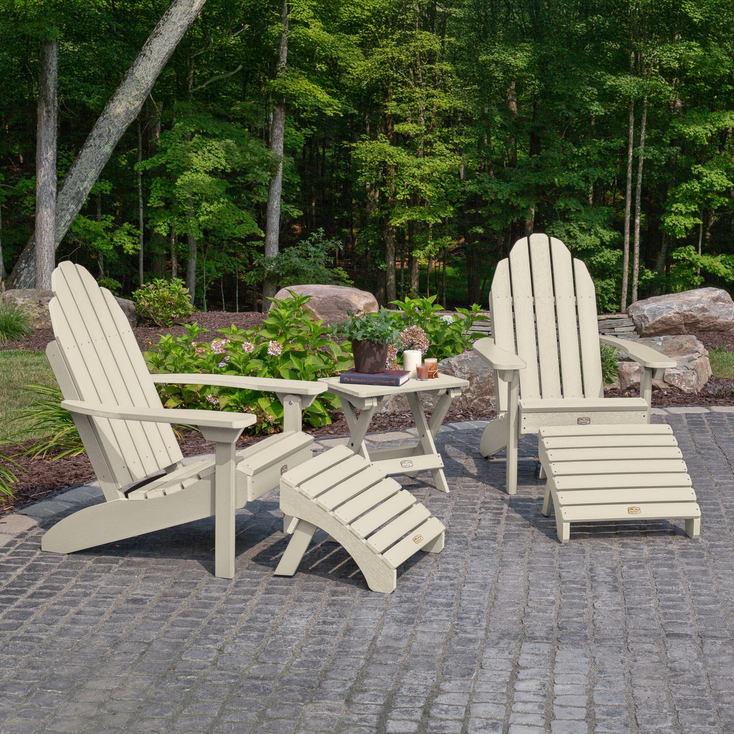 2 Essential Adirondack Chairs, Folding Table & 2 Ottomans - Image 14