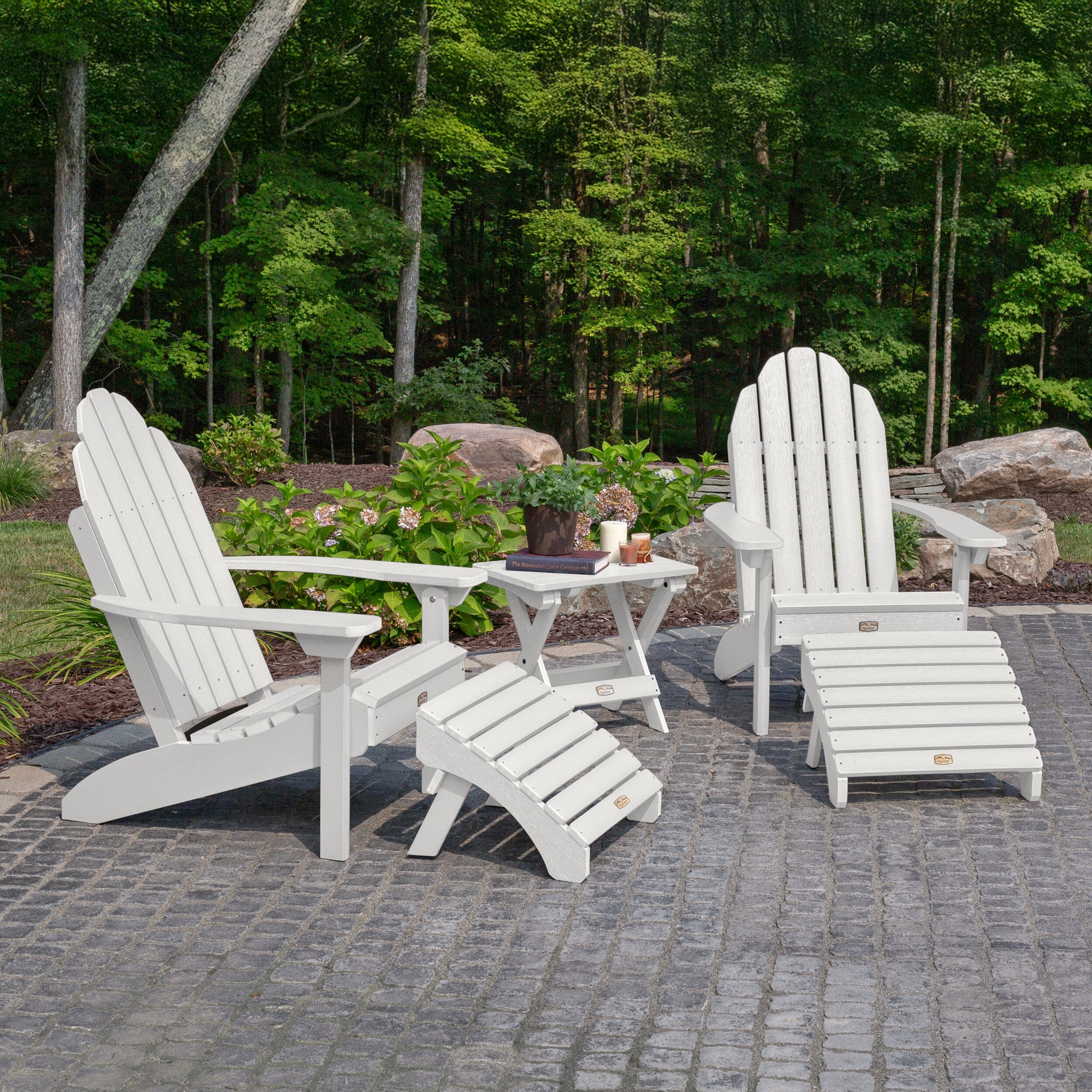 2 Essential Adirondack Chairs, Folding Table & 2 Ottomans - Image 16