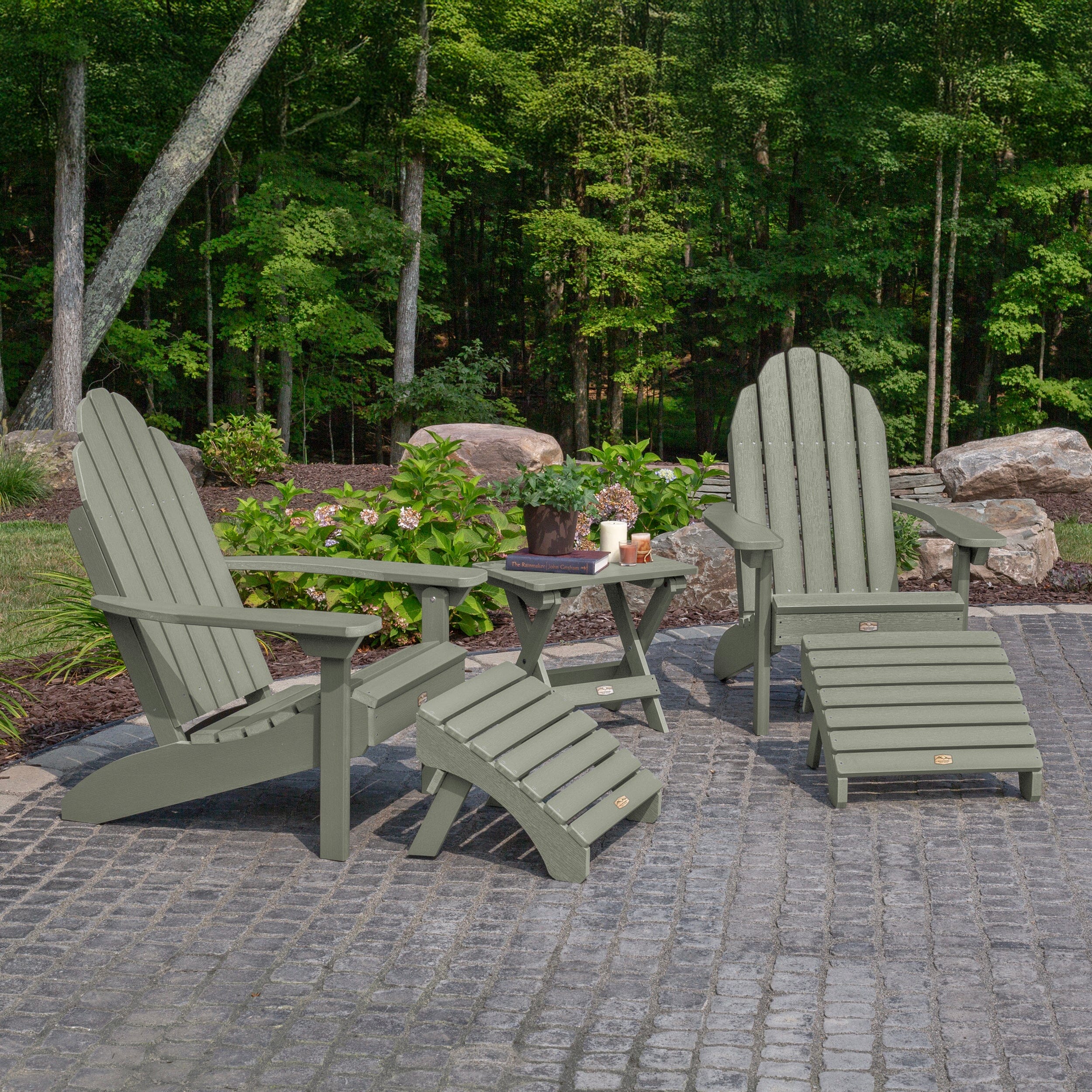 2 Essential Adirondack Chairs, Folding Table & 2 Ottomans - Image 18