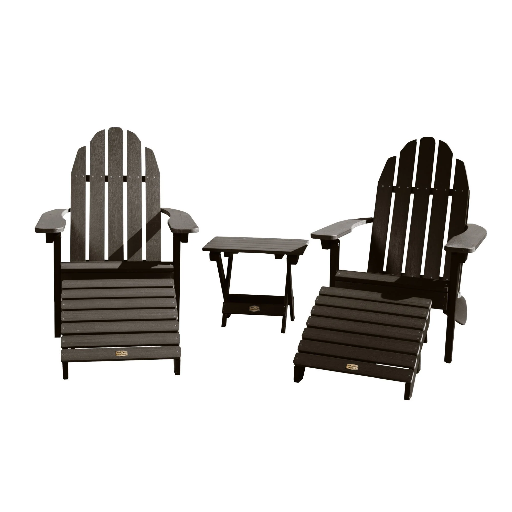 2 Essential Adirondack Chairs, Folding Table & 2 Ottomans - Image 3