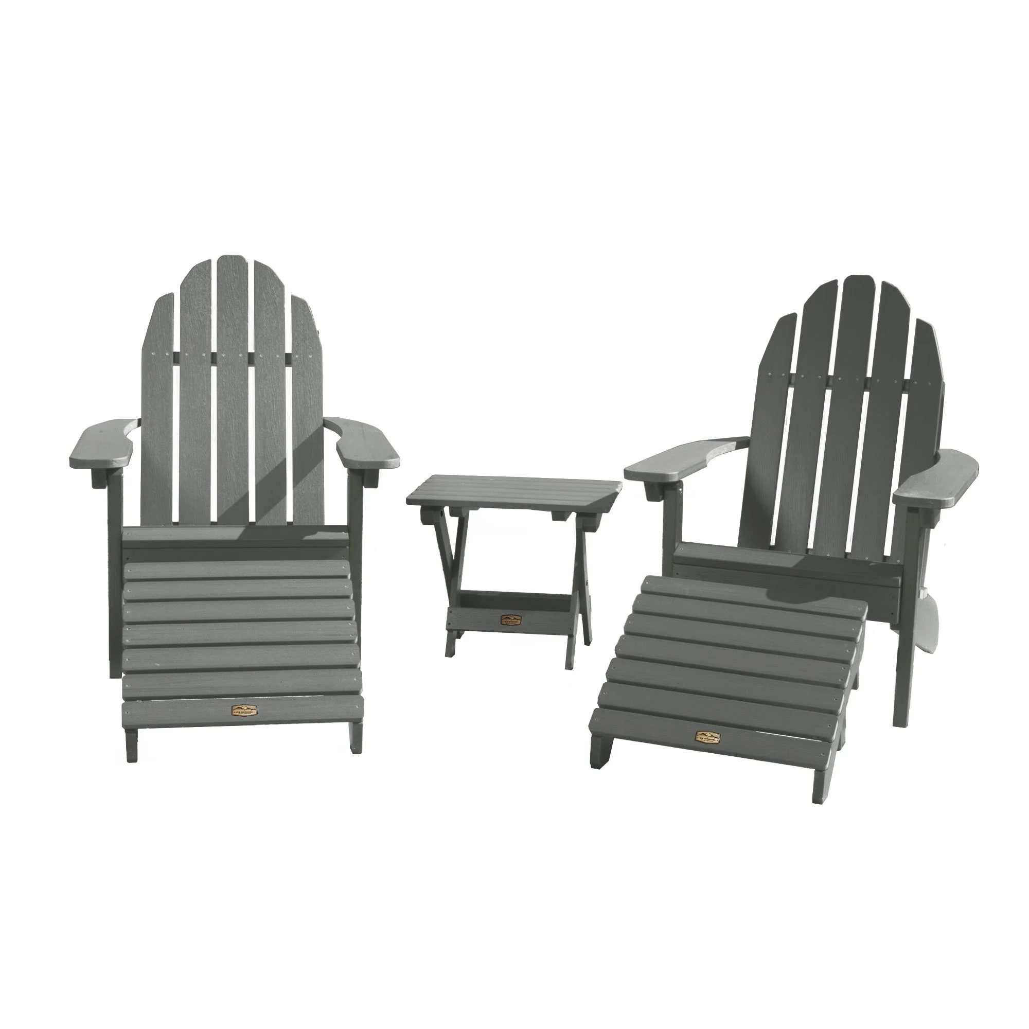 2 Essential Adirondack Chairs, Folding Table & 2 Ottomans - Image 5