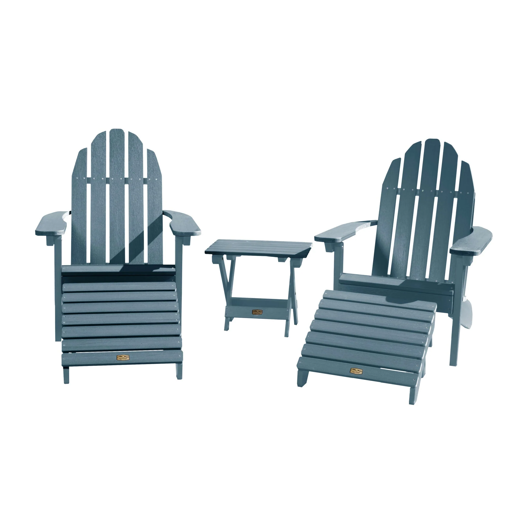 2 Essential Adirondack Chairs, Folding Table & 2 Ottomans - Image 9