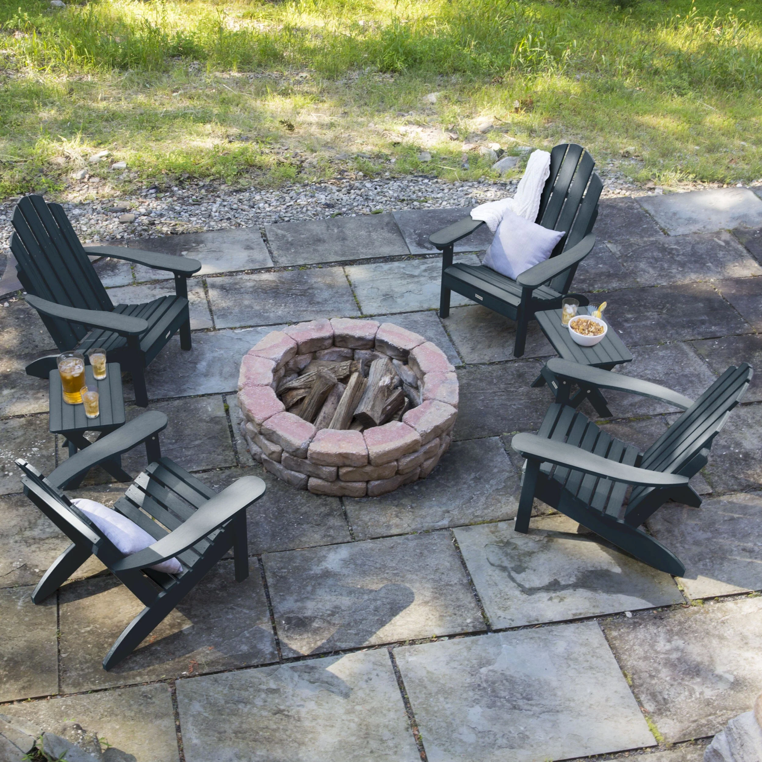 4 Classic Westport Adirondack Chairs with 2 Folding Side Tables - Image 10