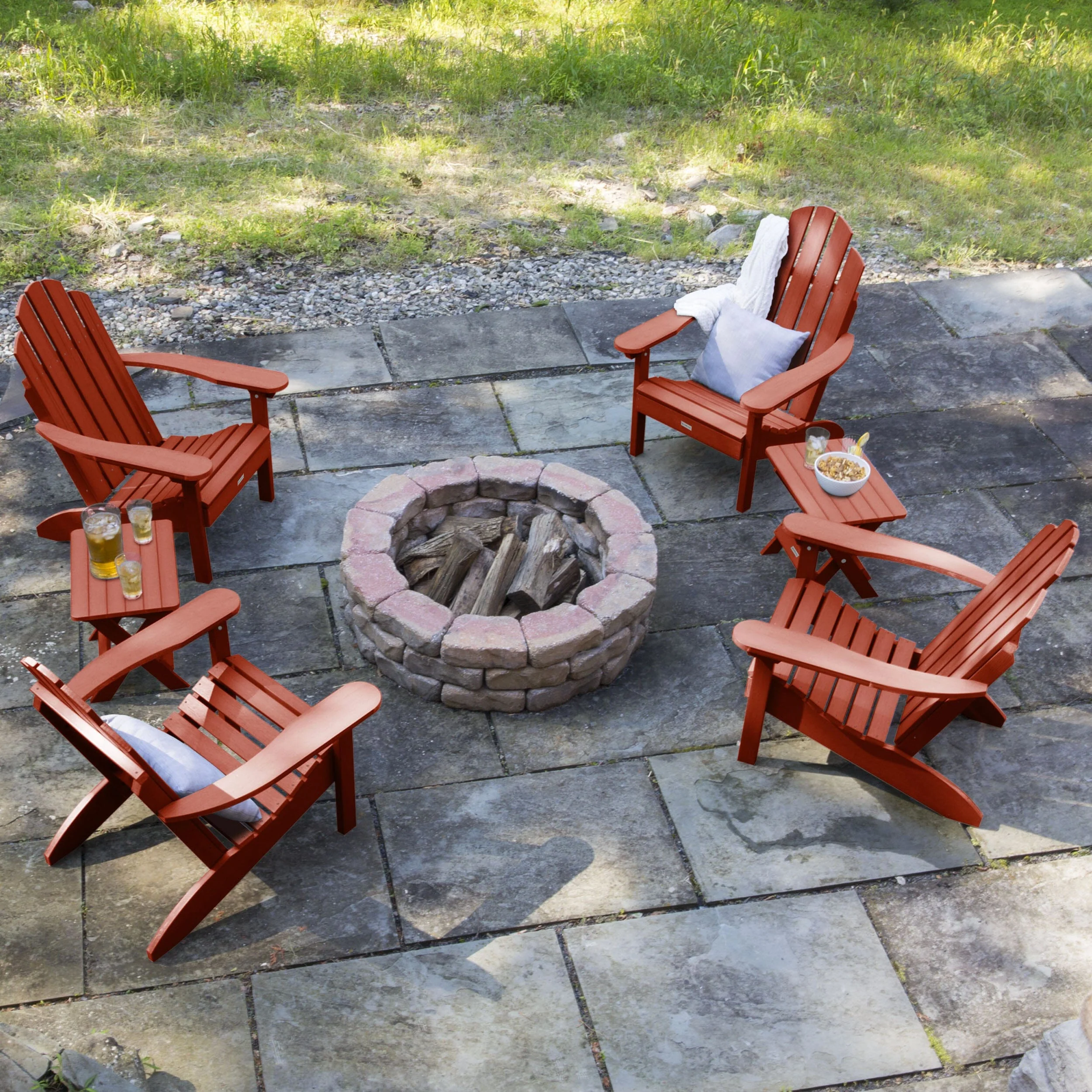 4 Classic Westport Adirondack Chairs with 2 Folding Side Tables - Image 12