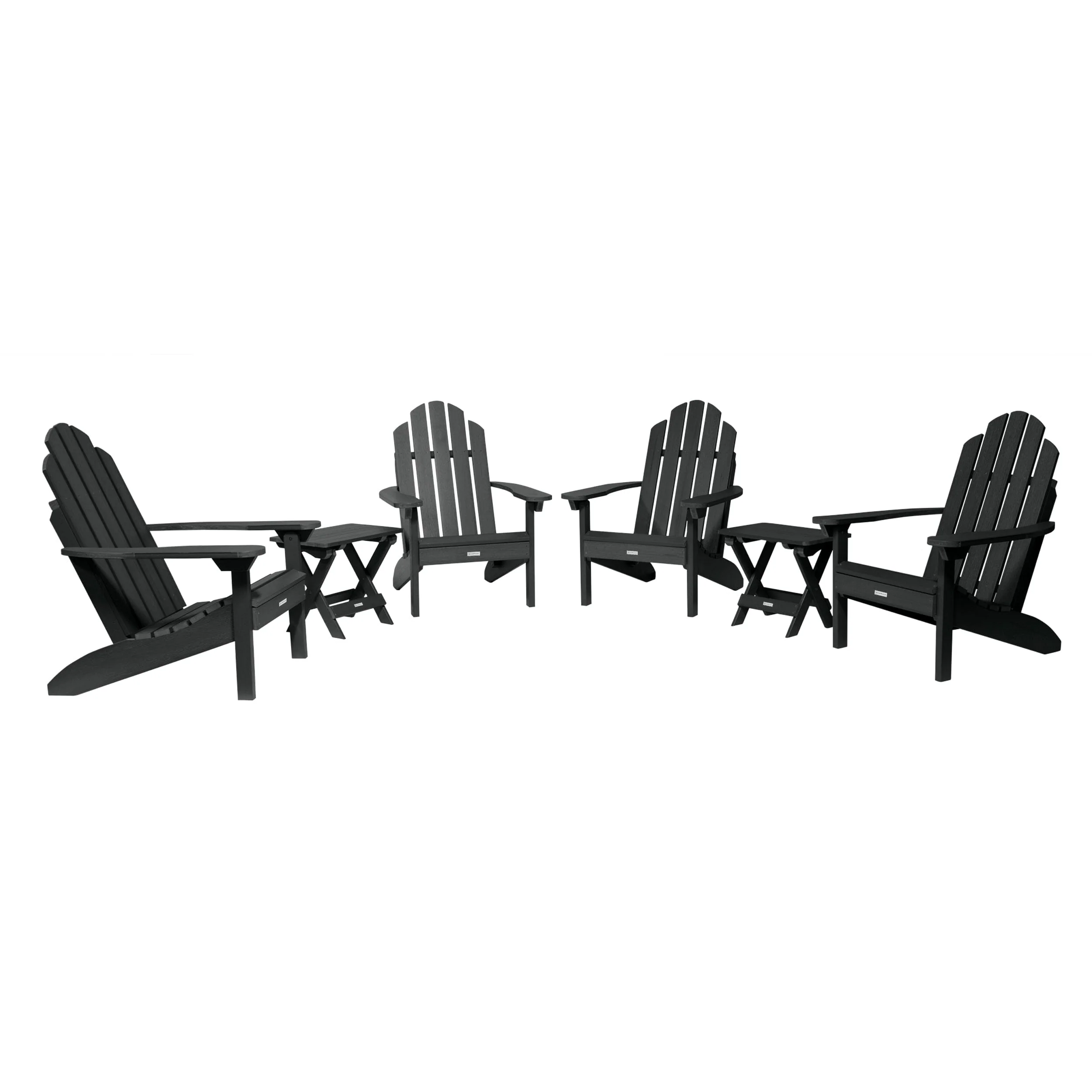 4 Classic Westport Adirondack Chairs with 2 Folding Side Tables - Image 3
