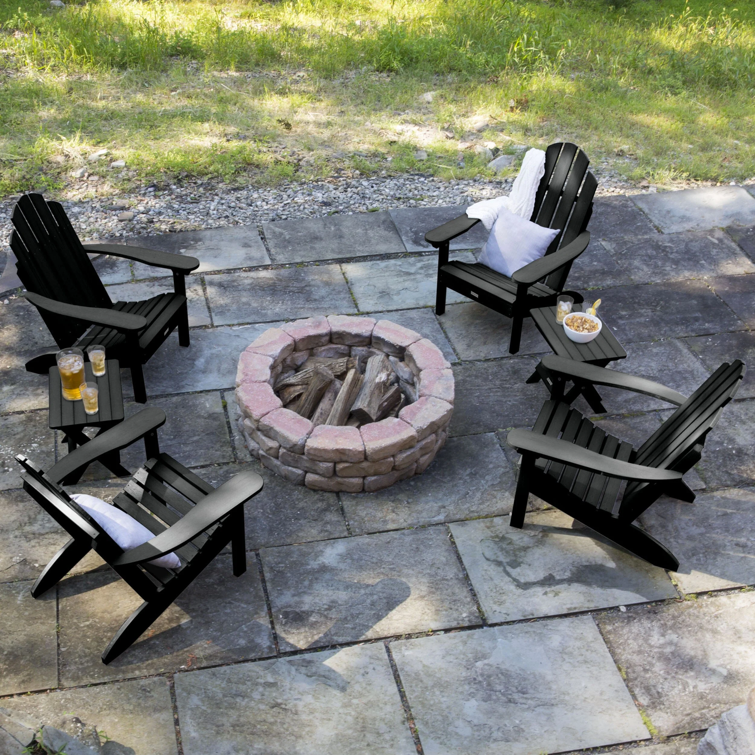 4 Classic Westport Adirondack Chairs with 2 Folding Side Tables - Image 4