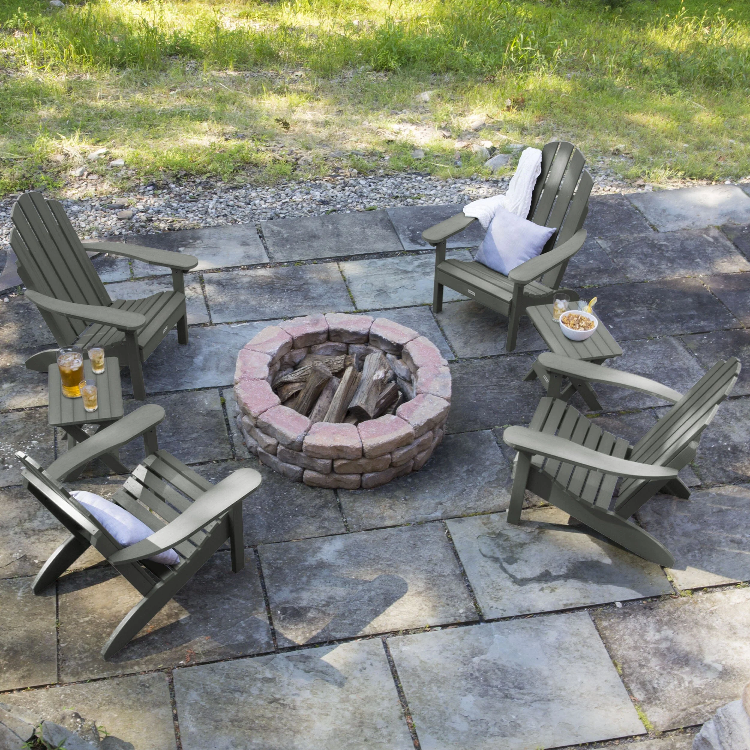 4 Classic Westport Adirondack Chairs with 2 Folding Side Tables - Image 6