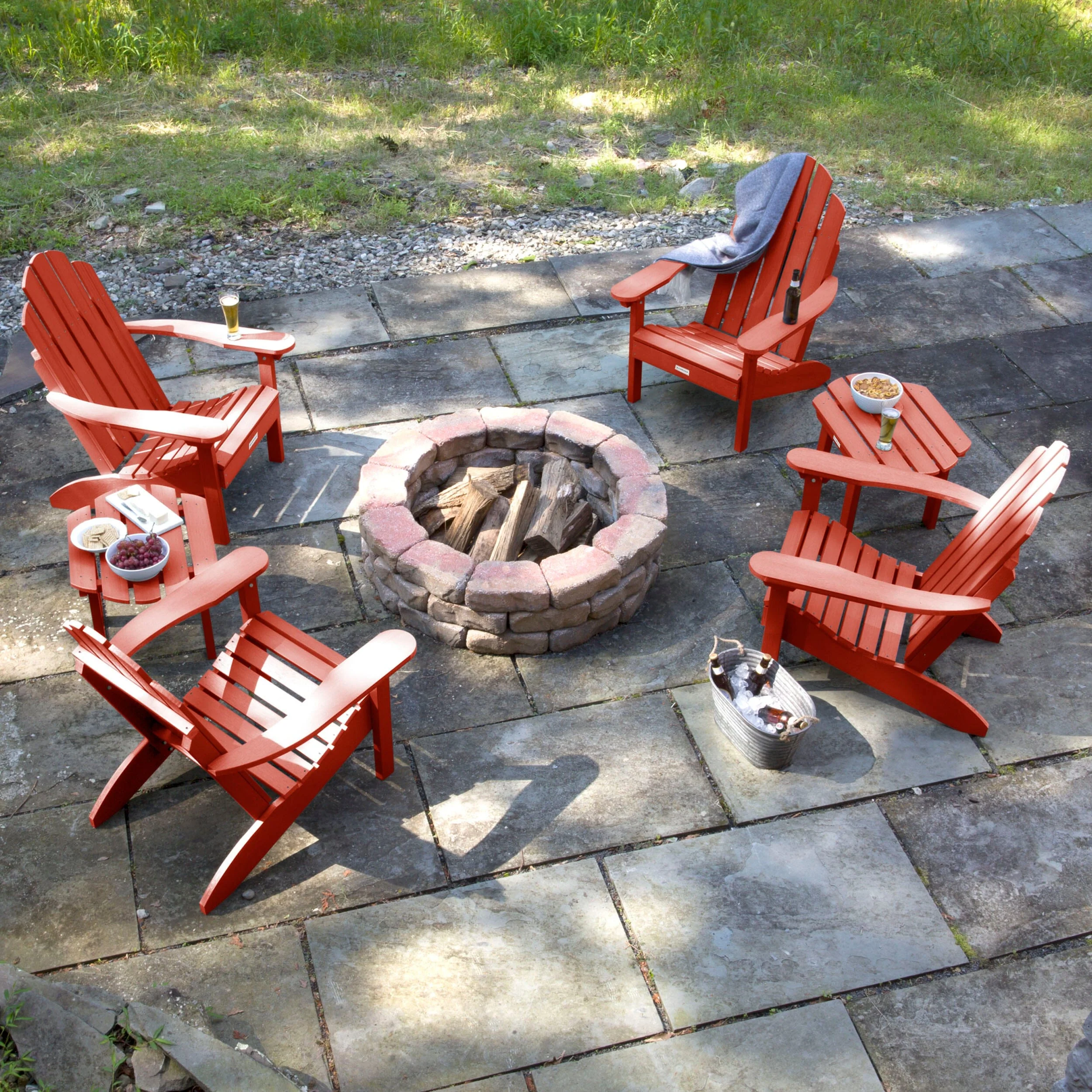4 Classic Westport Adirondack Chairs with 2 Side Tables - Image 12