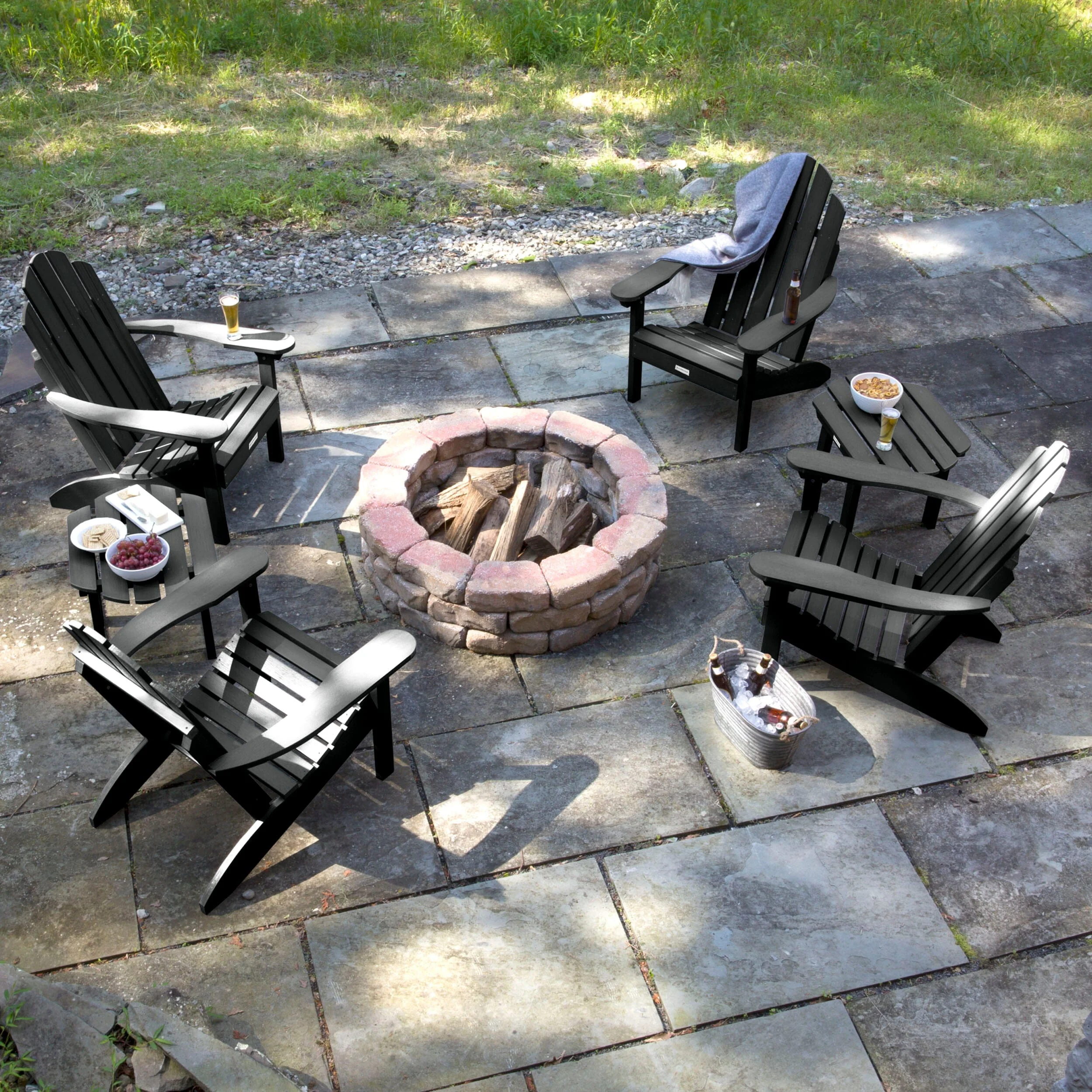4 Classic Westport Adirondack Chairs with 2 Side Tables - Image 4