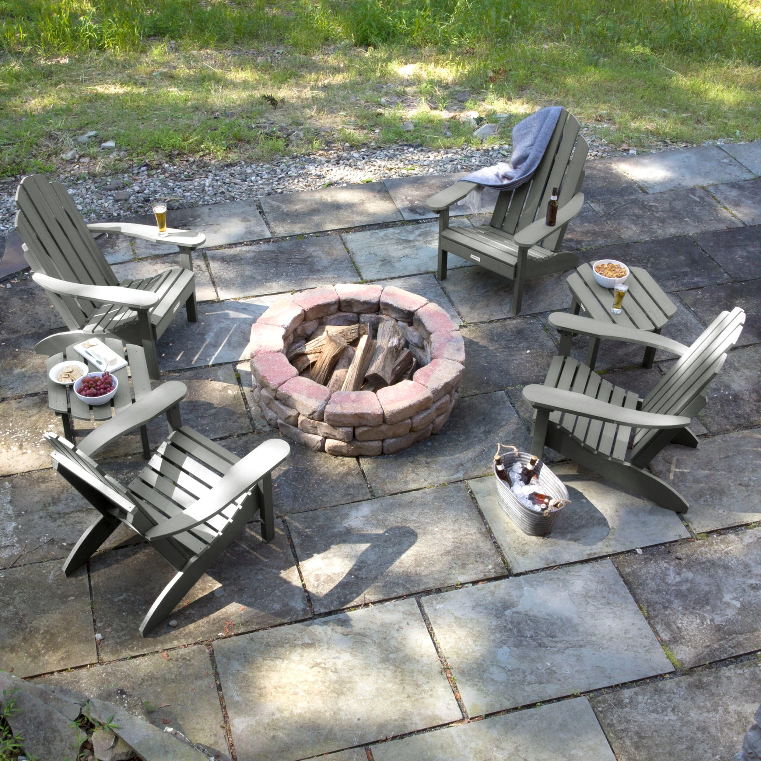 4 Classic Westport Adirondack Chairs with 2 Side Tables - Image 6