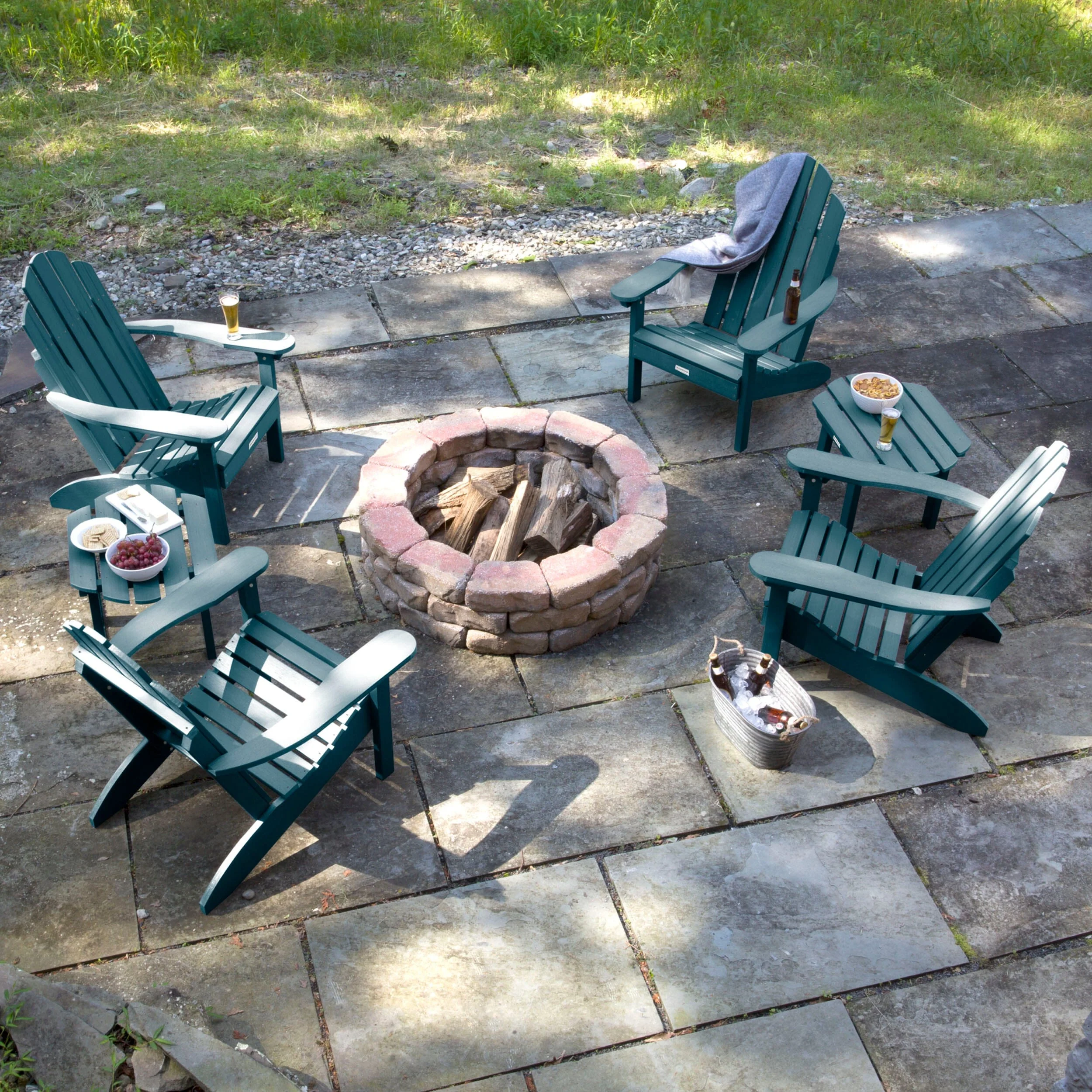 4 Classic Westport Adirondack Chairs with 2 Side Tables - Image 8