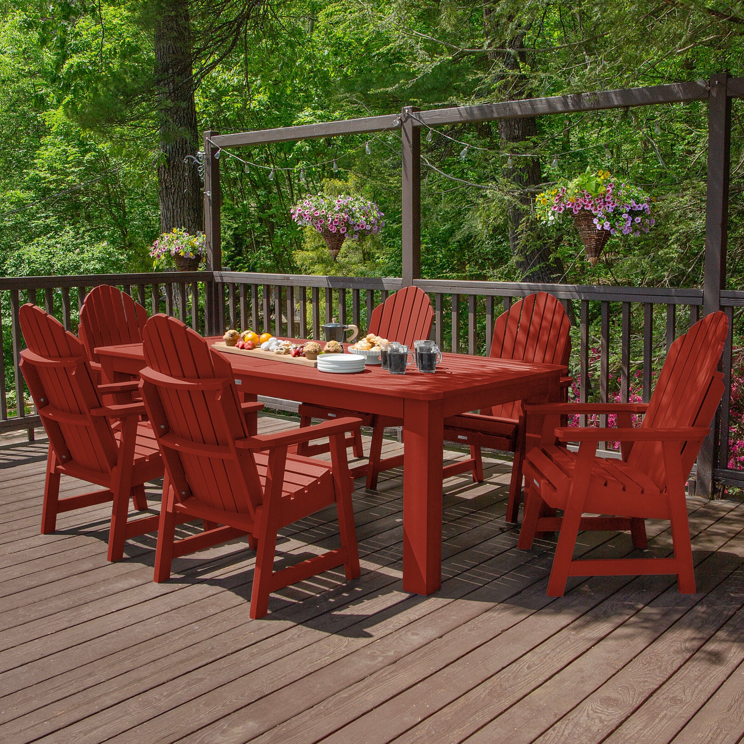Hamilton 7pc Outdoor Dining Set 42in x 84in - Dining Height - Image 23