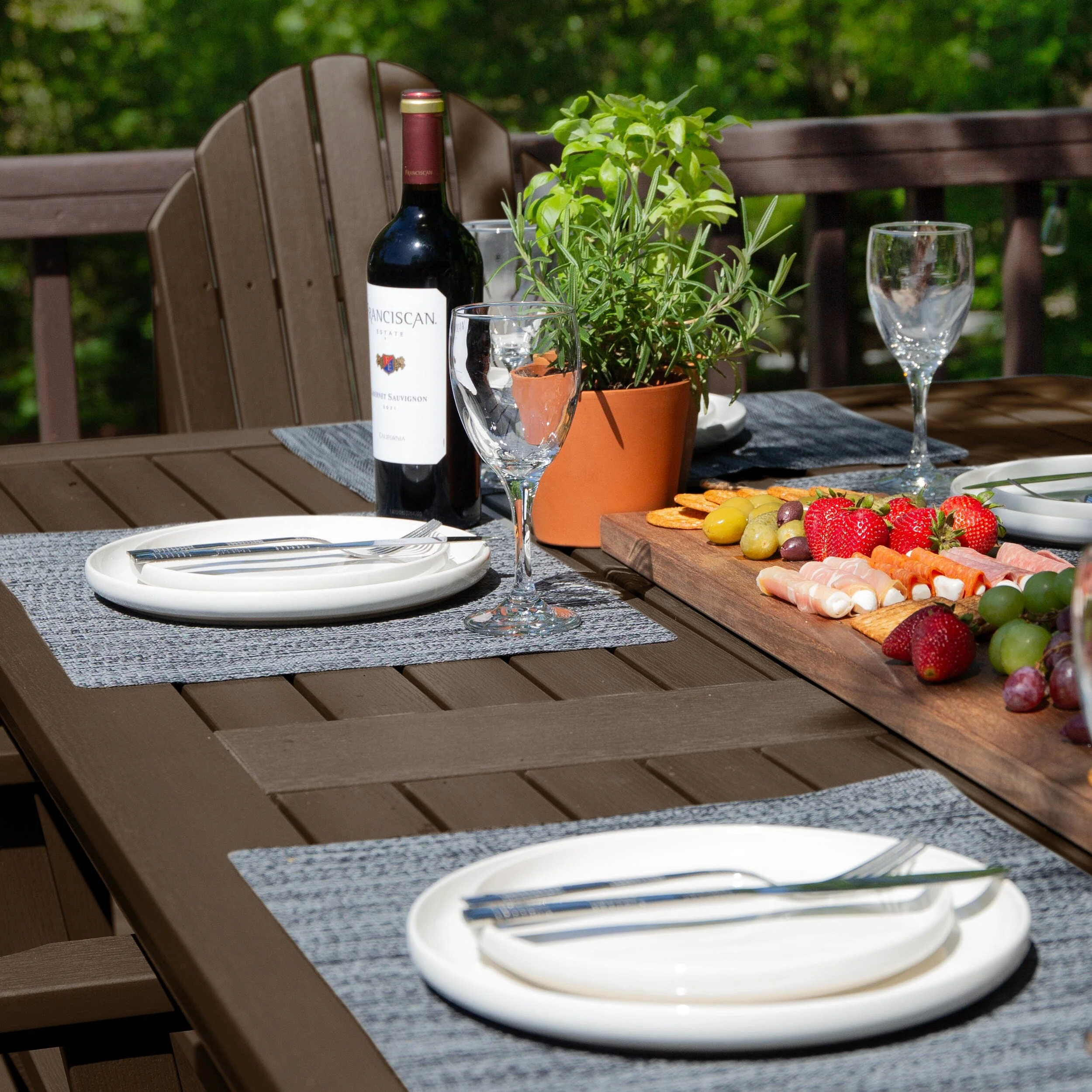 Hamilton 7pc Outdoor Dining Set 42in x 84in - Dining Height - Image 3