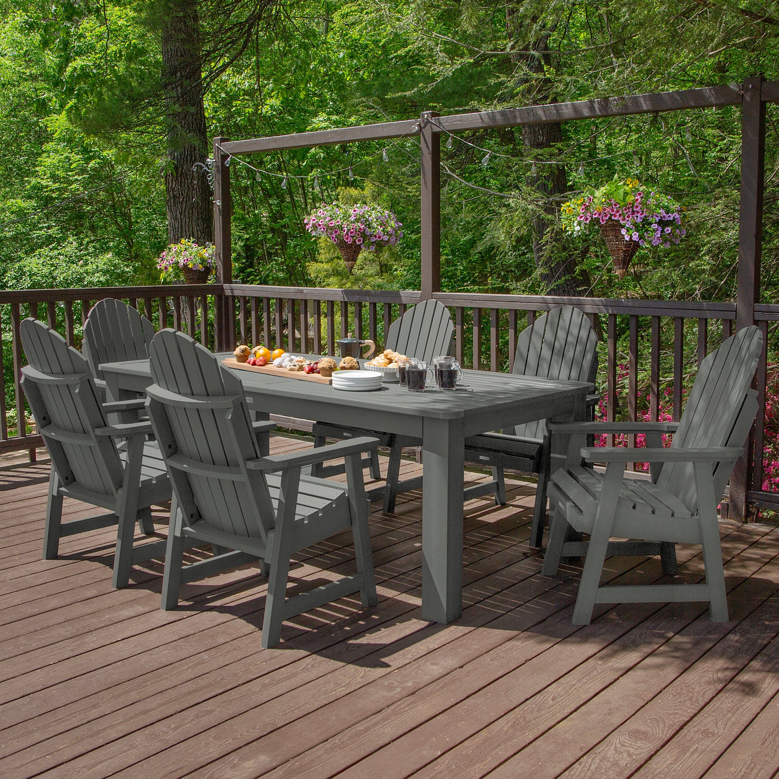 Hamilton 7pc Outdoor Dining Set 42in x 84in - Dining Height - Image 8