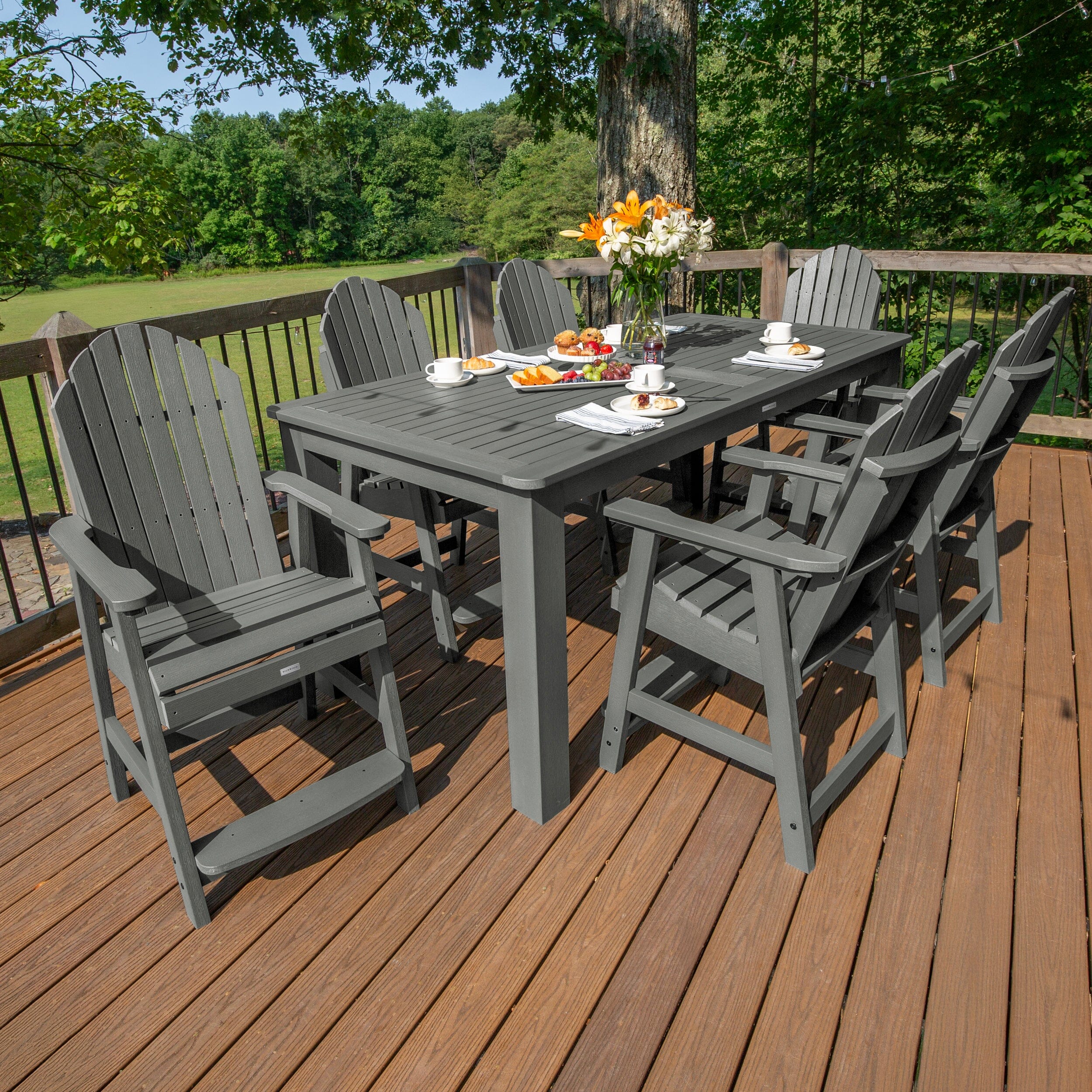 Hamilton 7pc Outdoor Dining Set 42in x 84in - Counter Height - Image 12
