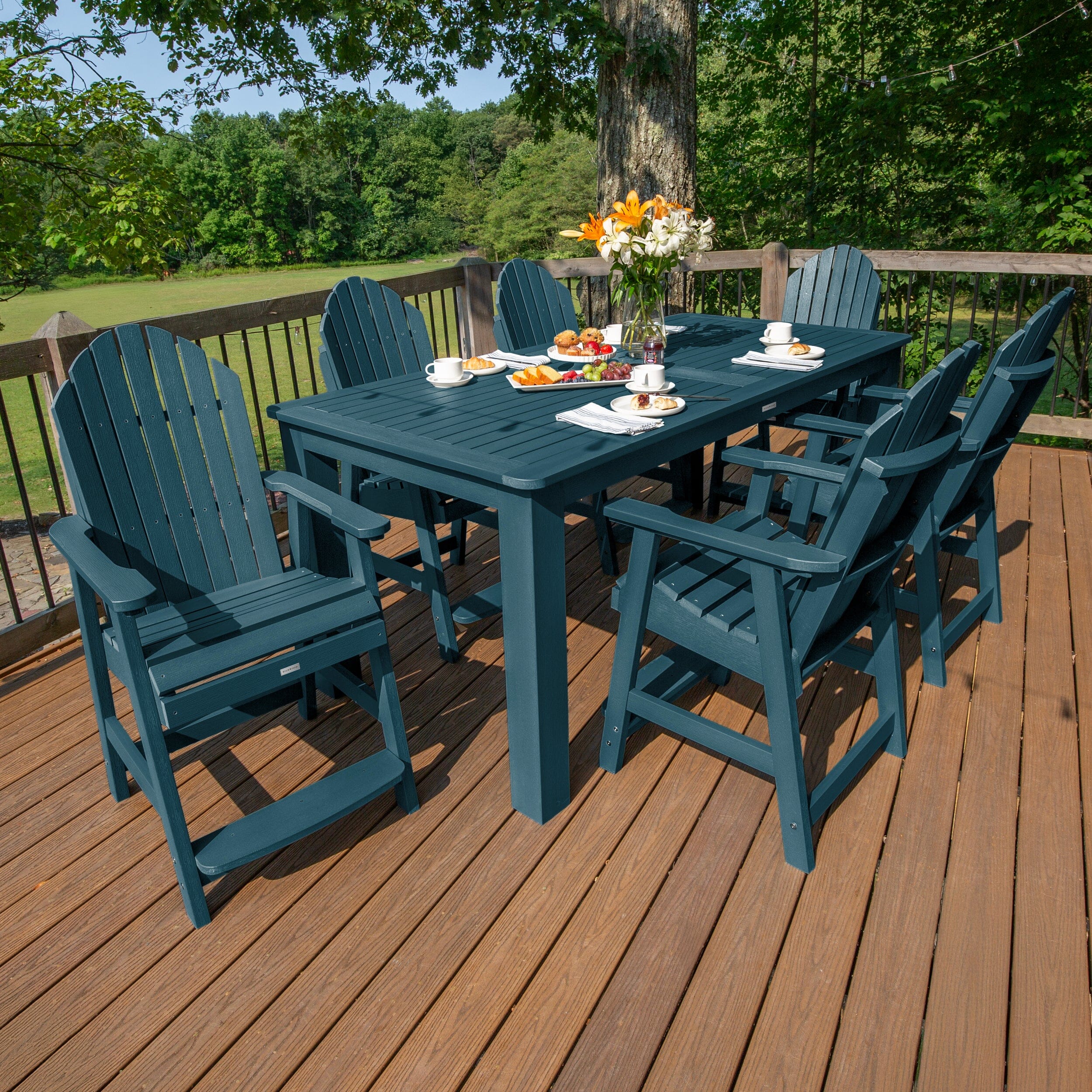 Hamilton 7pc Outdoor Dining Set 42in x 84in - Counter Height - Image 18