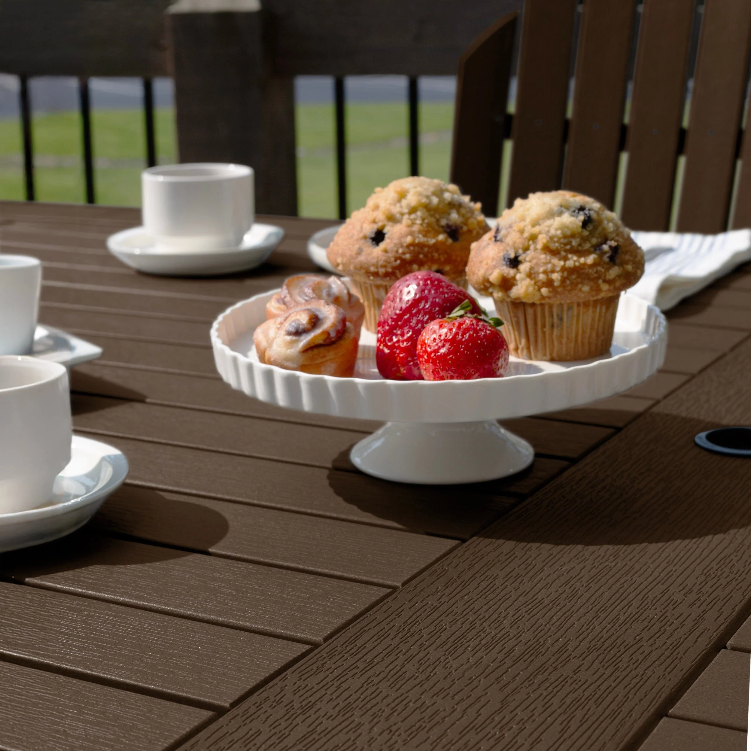 Hamilton 7pc Outdoor Dining Set 42in x 84in - Counter Height - Image 3