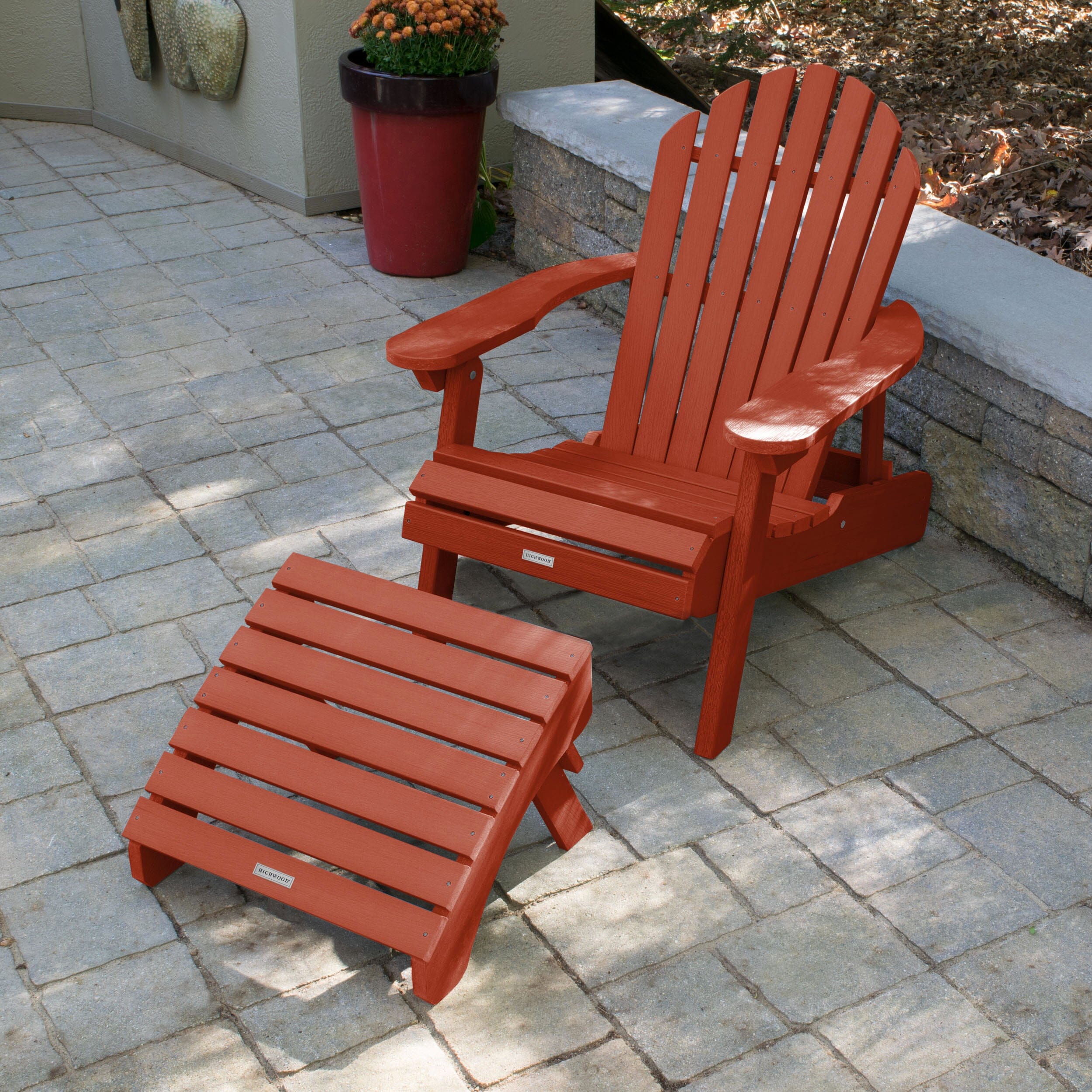 Hamilton Reclining Adirondack Chair with Folding Ottoman - Image 14