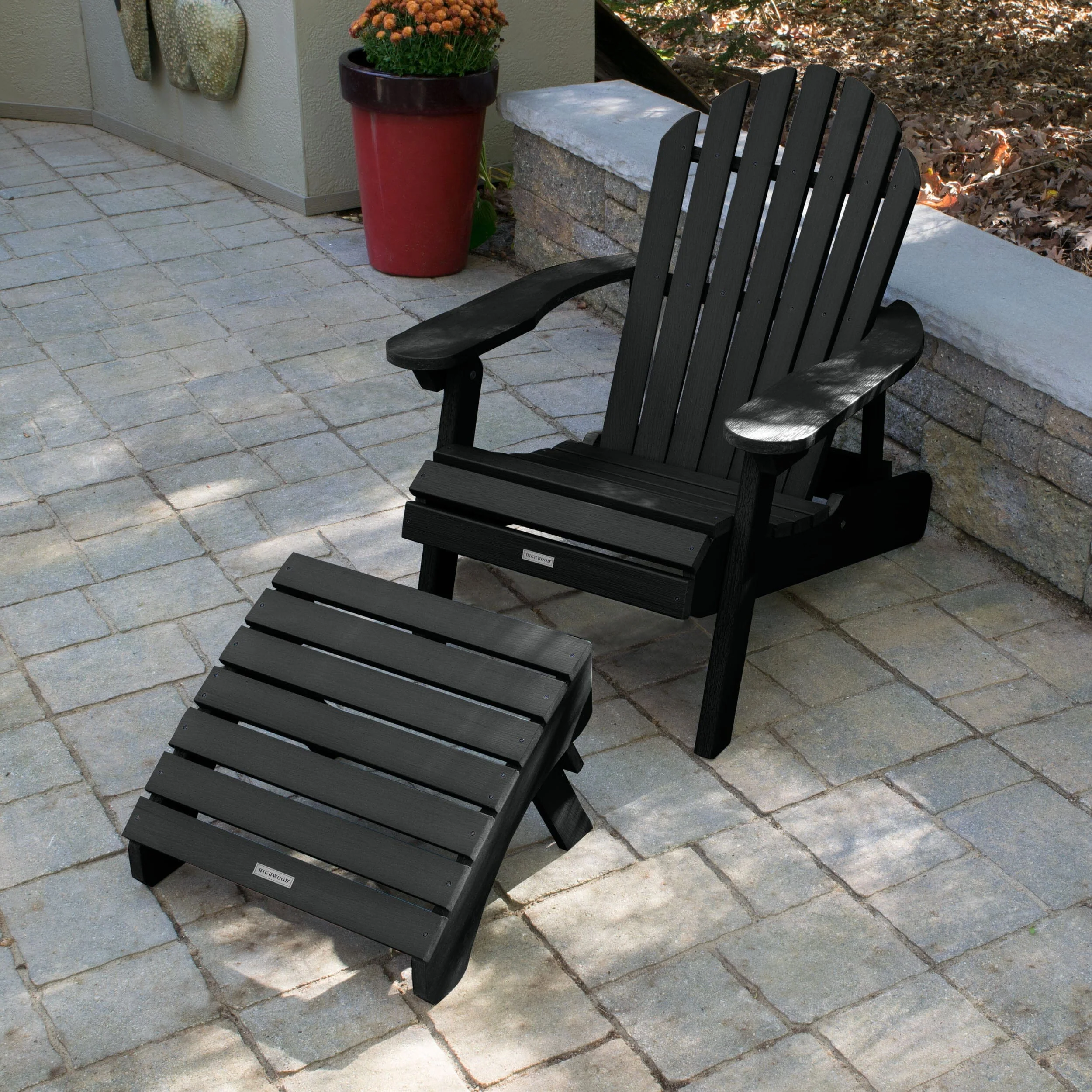 Hamilton Reclining Adirondack Chair with Folding Ottoman - Image 4