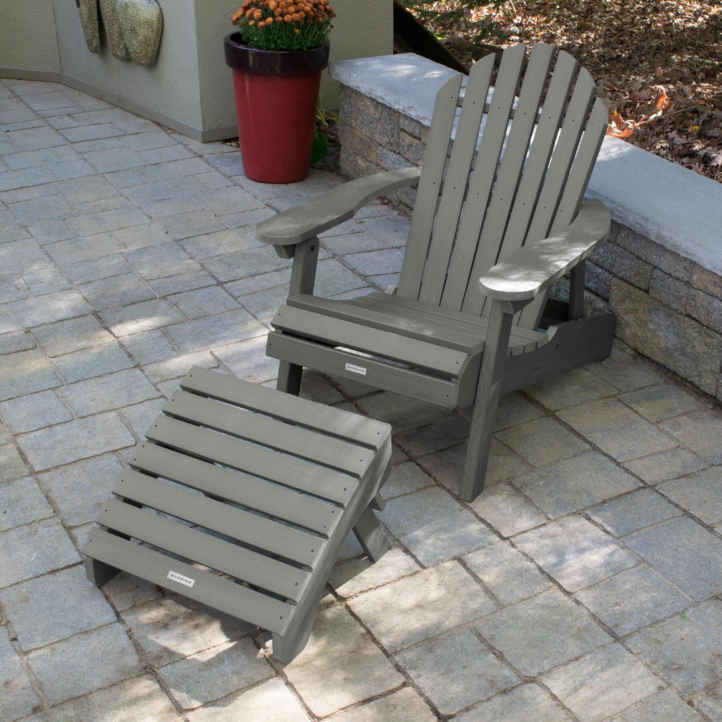 Hamilton Reclining Adirondack Chair with Folding Ottoman - Image 8