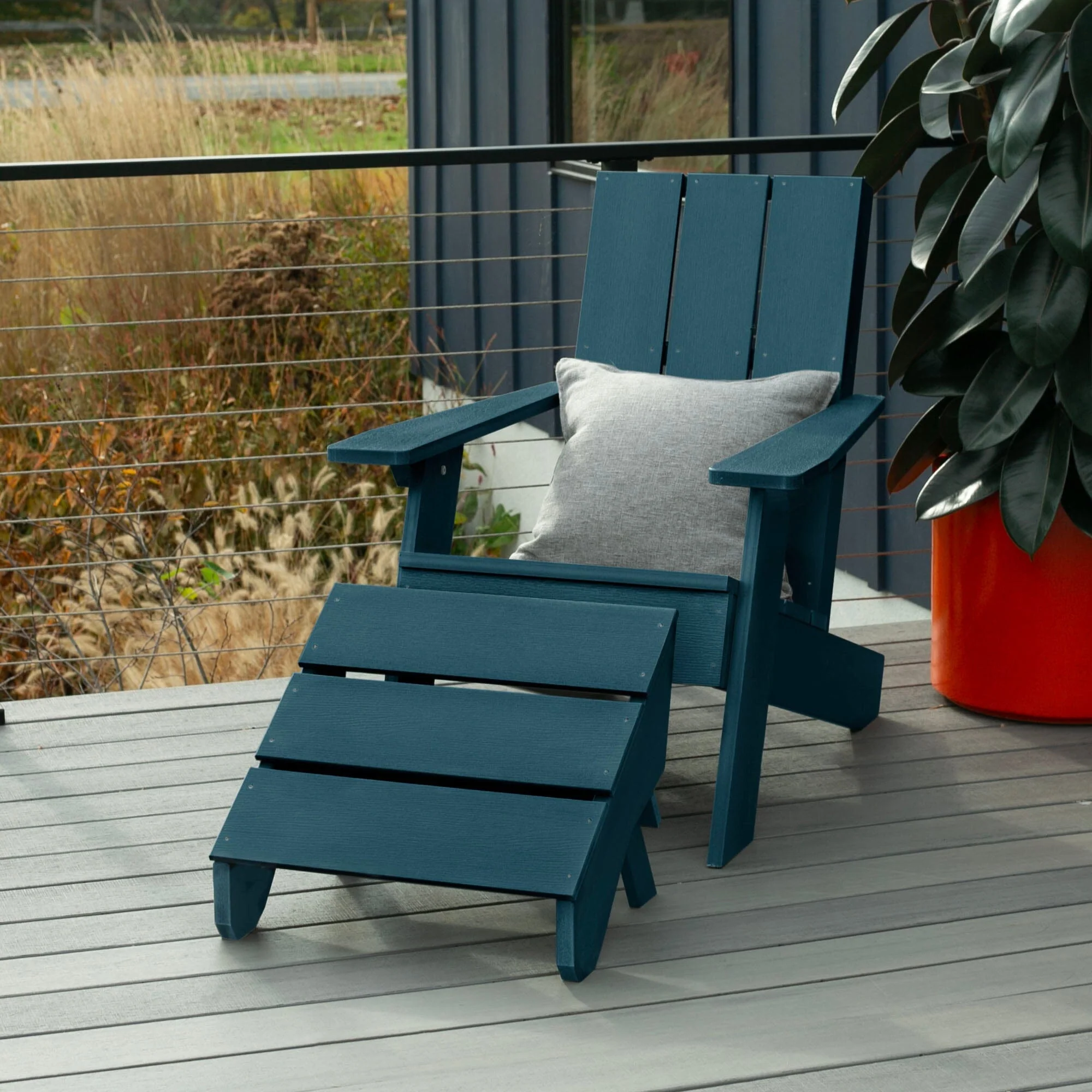 Italica Modern Adirondack Chair and Ottoman - Image 12