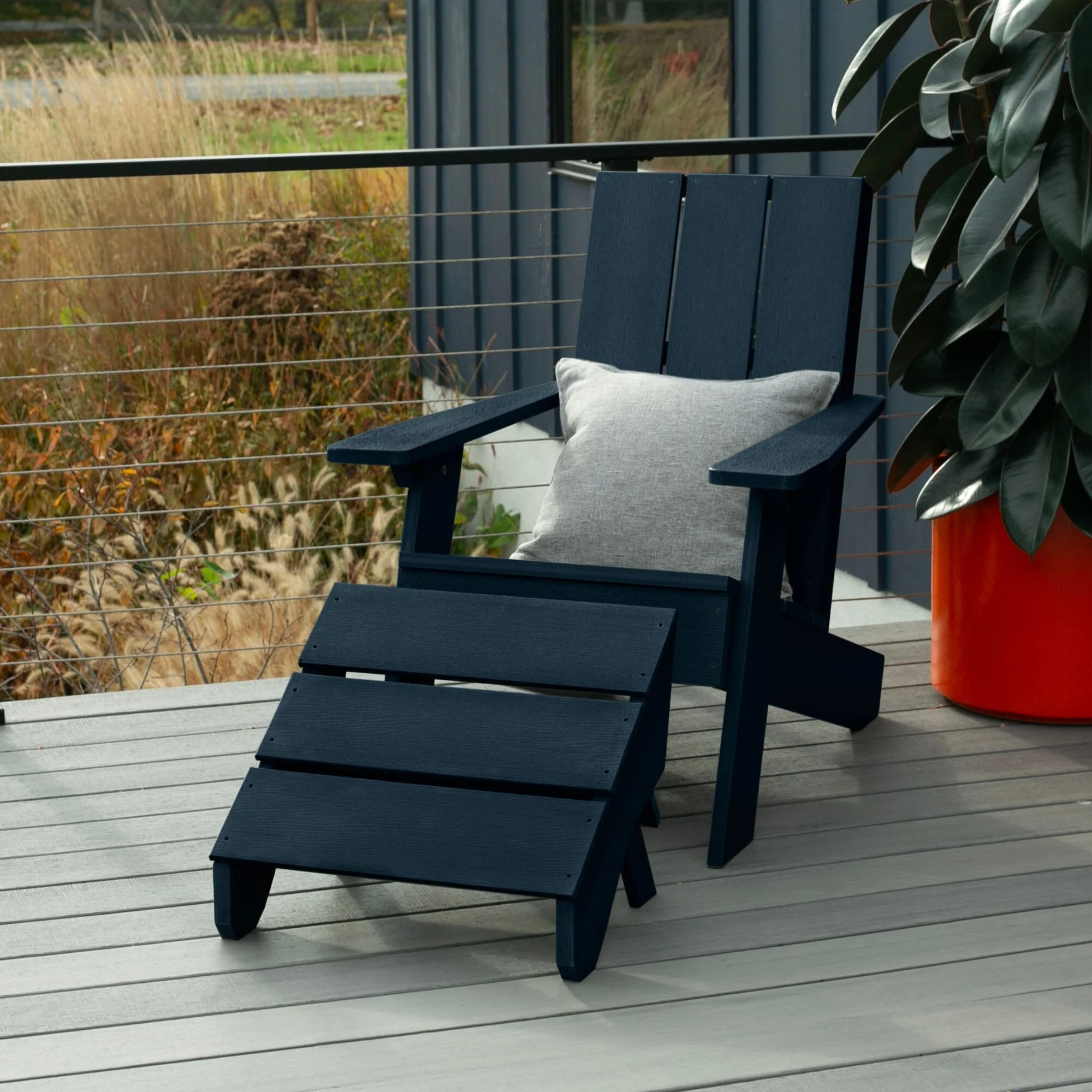 Italica Modern Adirondack Chair and Ottoman - Image 14