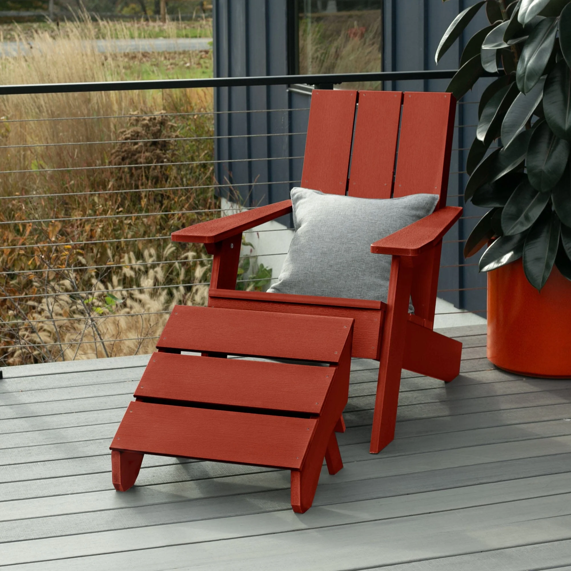 Italica Modern Adirondack Chair and Ottoman - Image 18