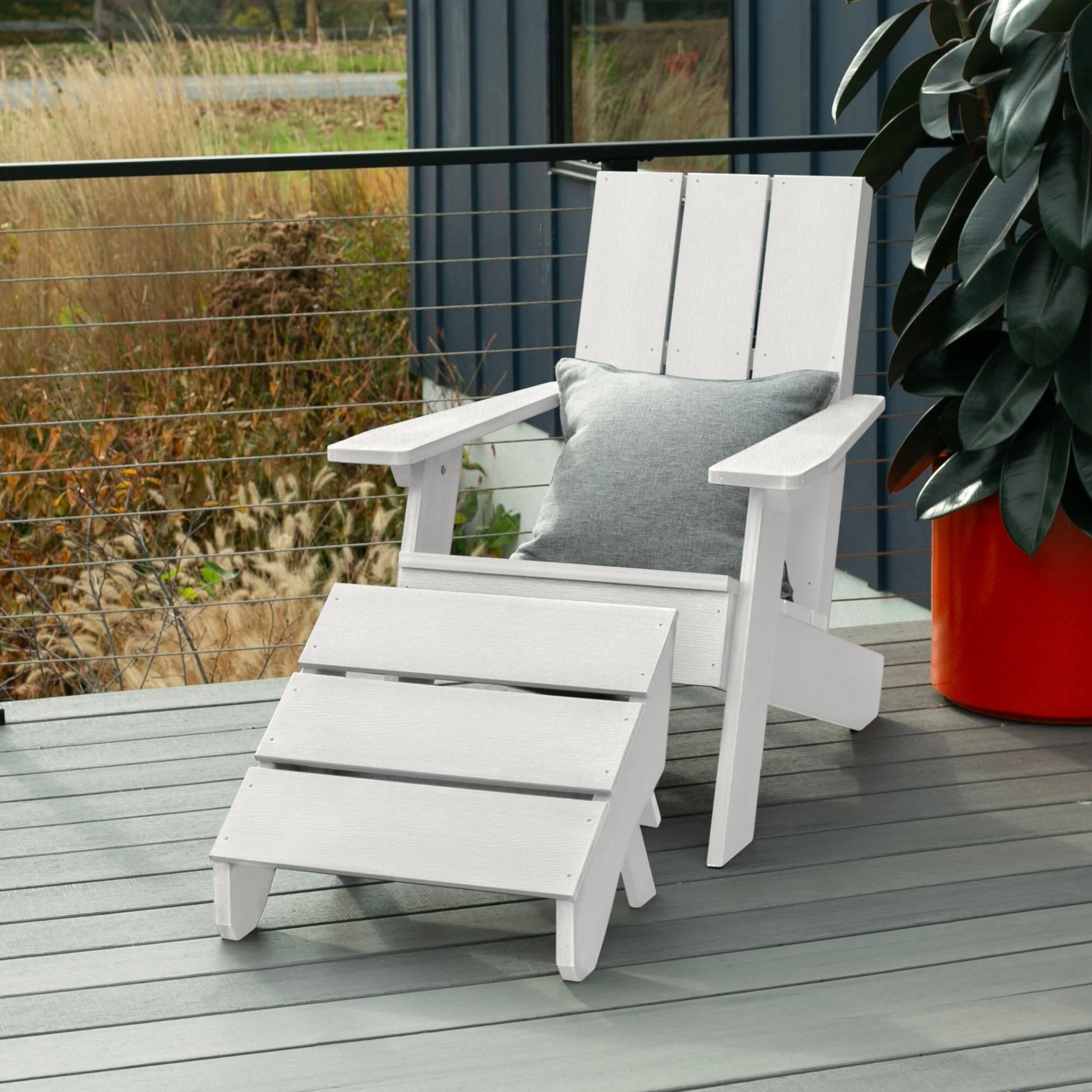 Italica Modern Adirondack Chair and Ottoman - Image 22
