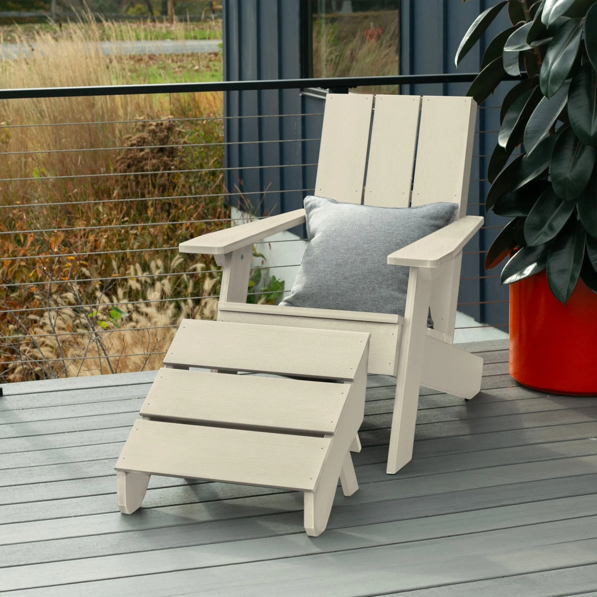 Italica Modern Adirondack Chair and Ottoman - Image 26