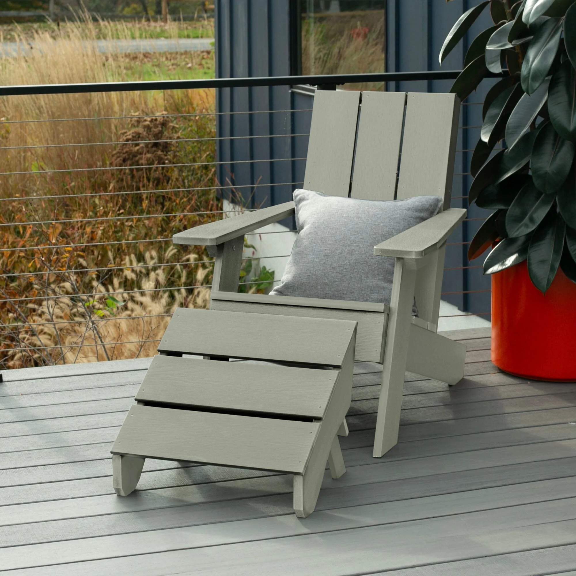 Italica Modern Adirondack Chair and Ottoman - Image 28